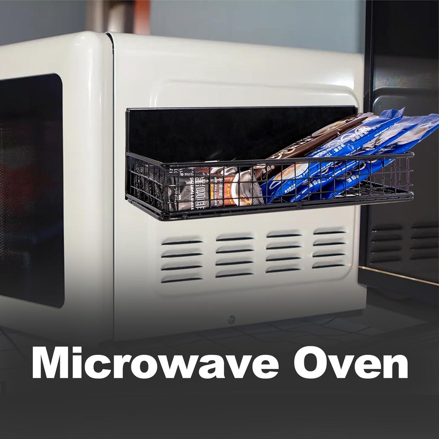 Cesta Magnética Ganydet 24x10 cm Organizador Nevera Negro