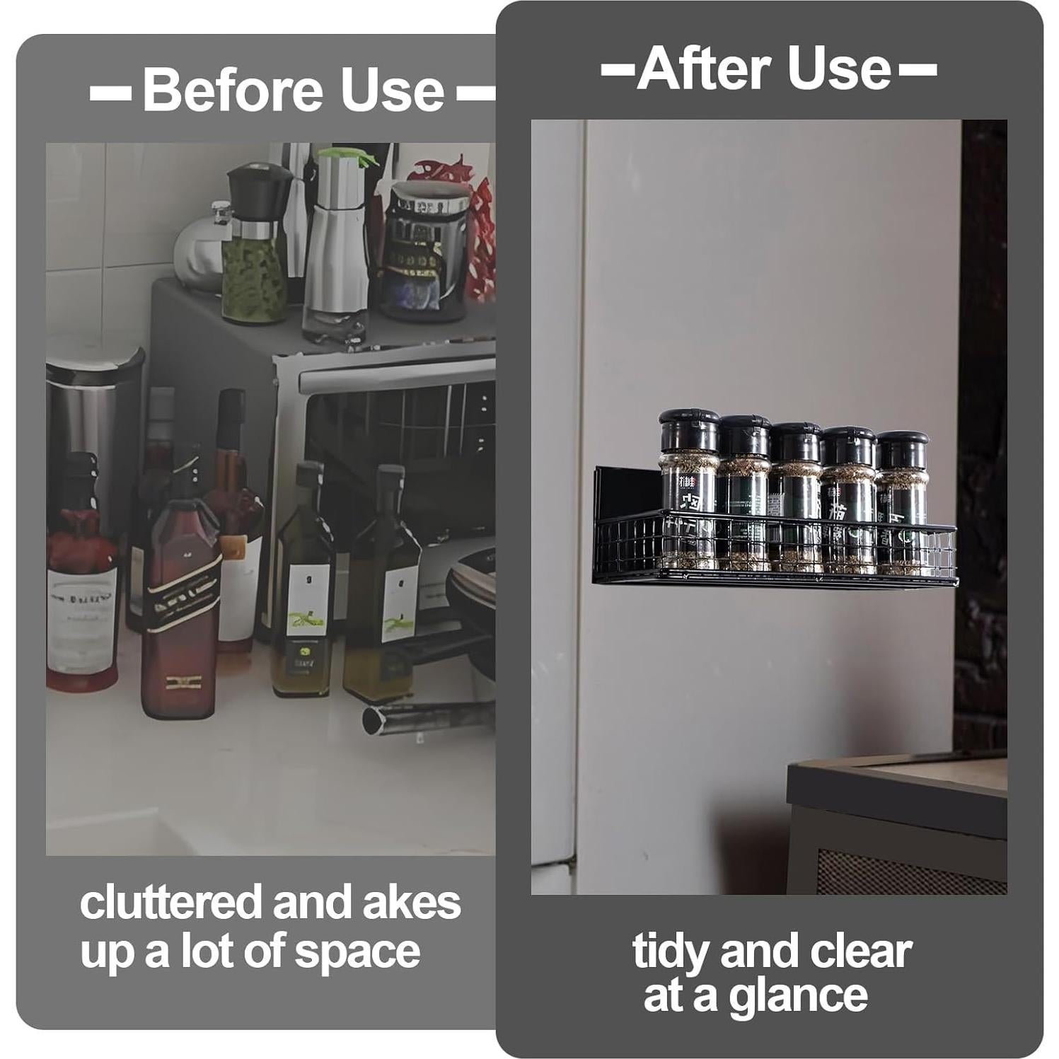 Cesta Magnética Ganydet 24x10 cm Organizador Nevera Negro