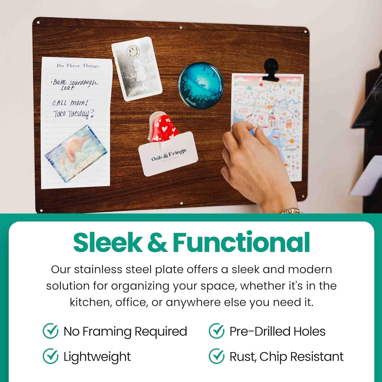 Placa Magnética de Acero Inoxidable MagGrip 44.5x29.2cm Adhesiva