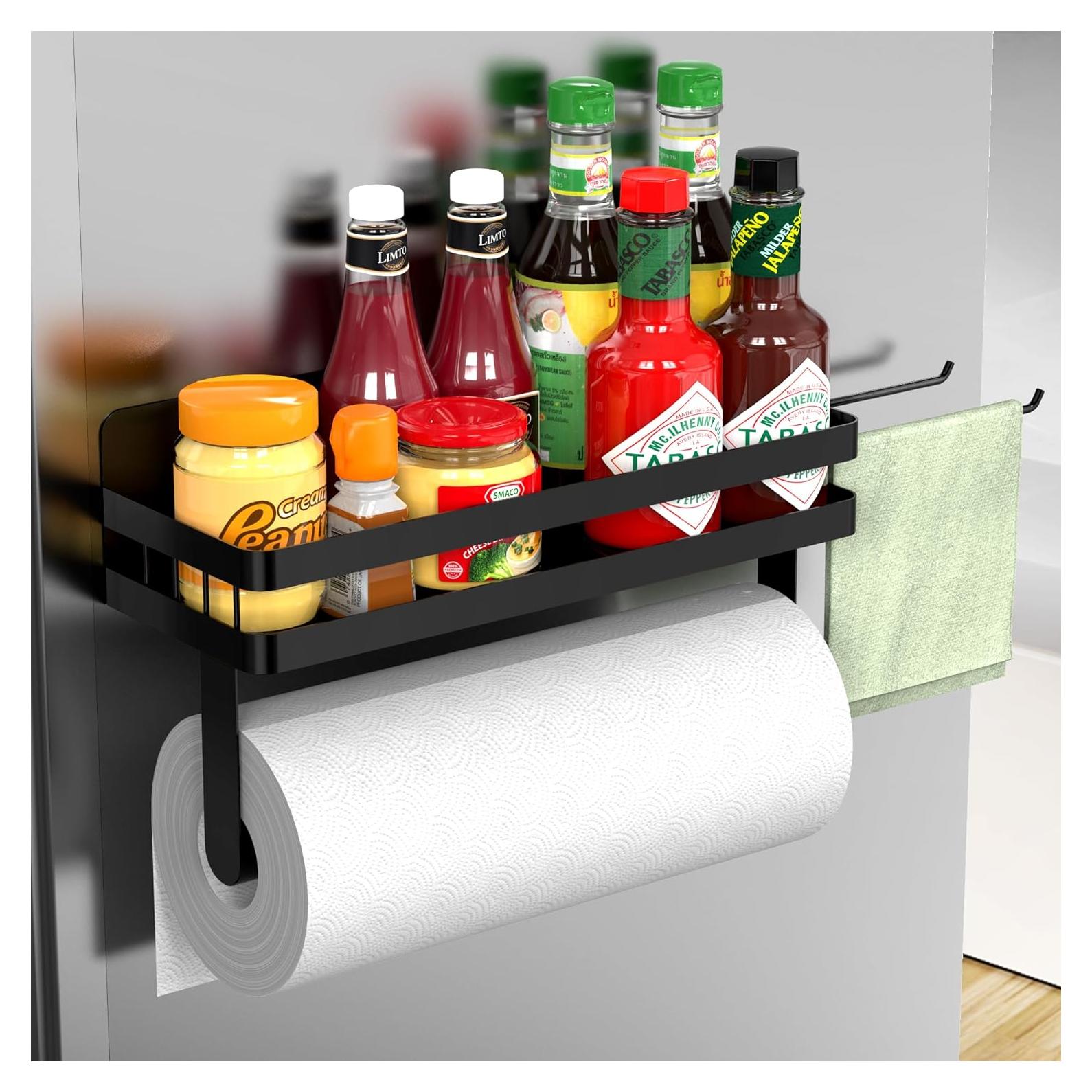 Soporte Magnético para Toallas de Papel ZUNTO Negro con Estantes