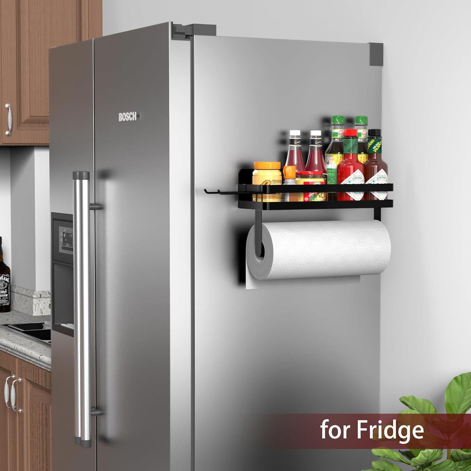 Soporte Magnético para Toallas de Papel ZUNTO Negro con Estantes