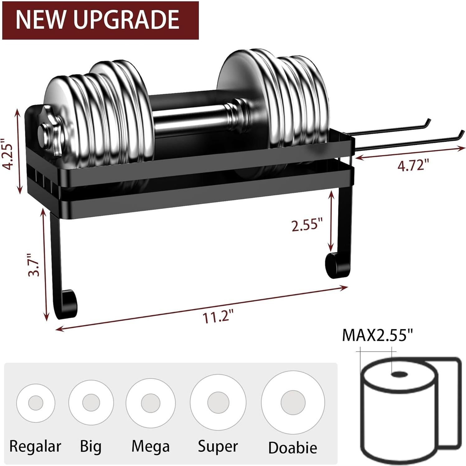 Soporte Magnético para Toallas de Papel ZUNTO Negro con Estantes