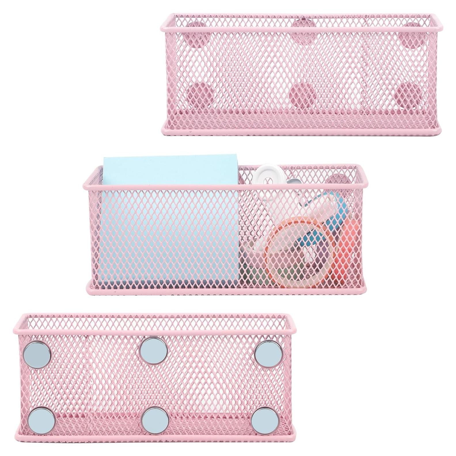 Juego de 3 Soportes Magnéticos EASEPRES Rosa - Almacenamiento de Malla