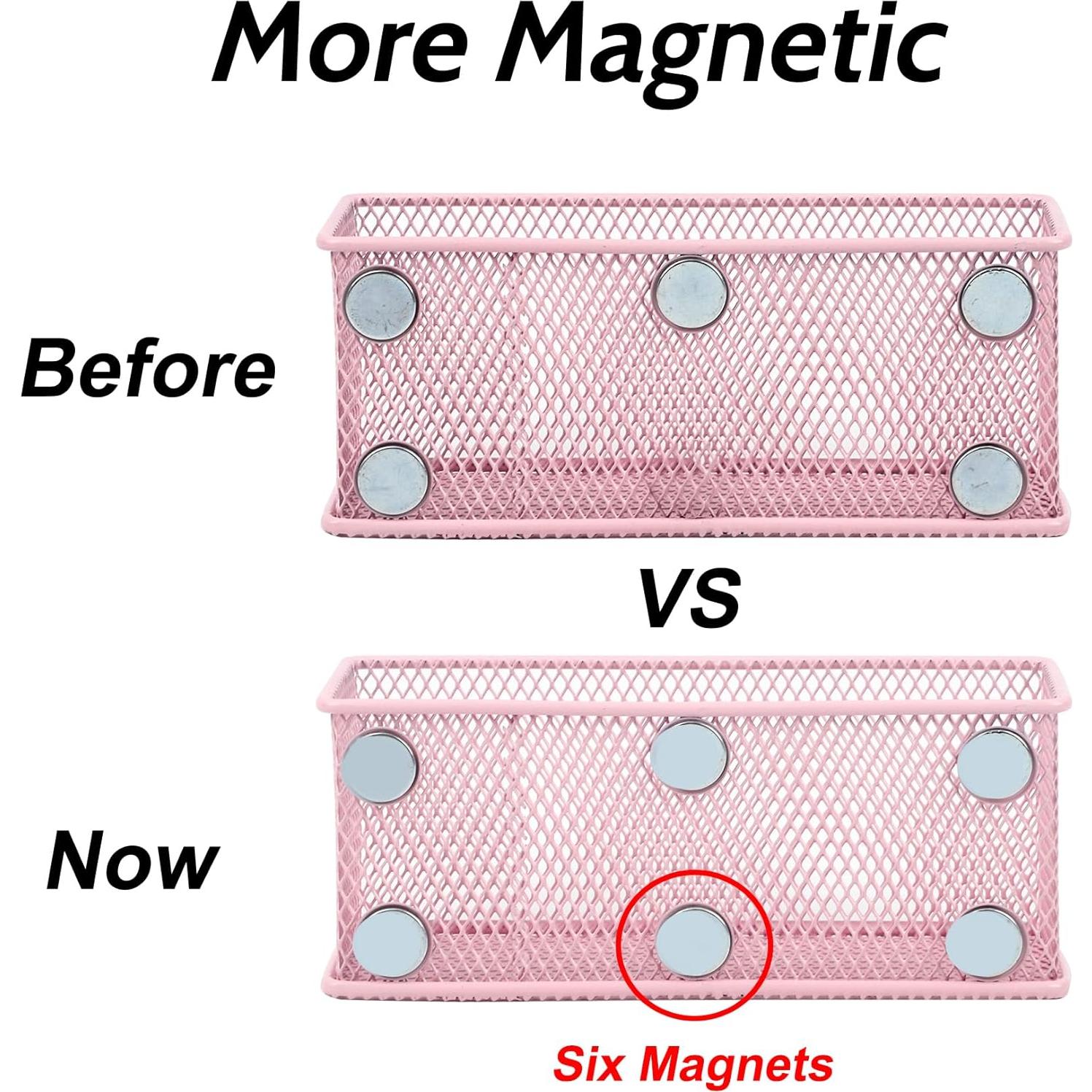 Juego de 3 Soportes Magnéticos EASEPRES Rosa - Almacenamiento de Malla