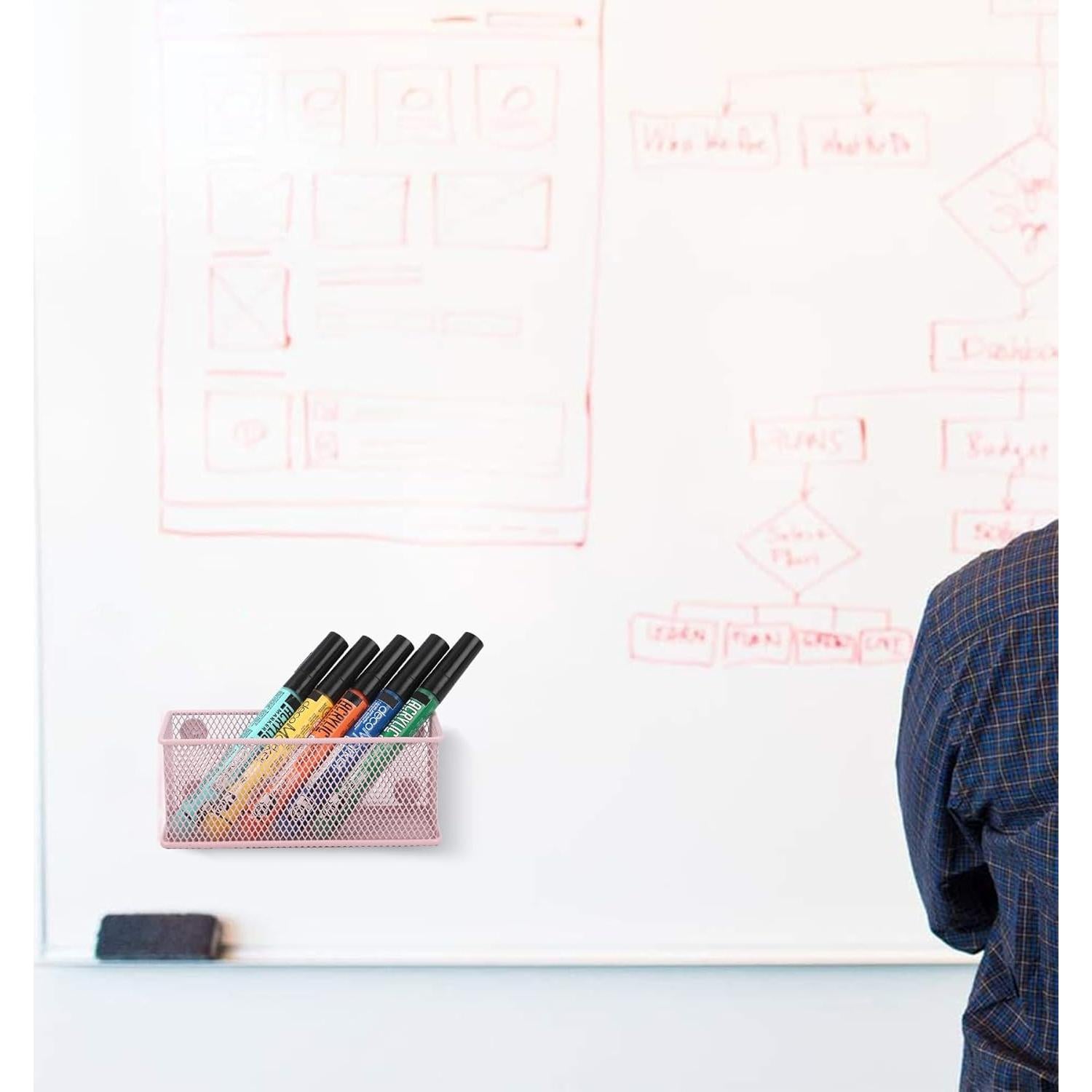 Juego de 3 Soportes Magnéticos EASEPRES Rosa - Almacenamiento de Malla