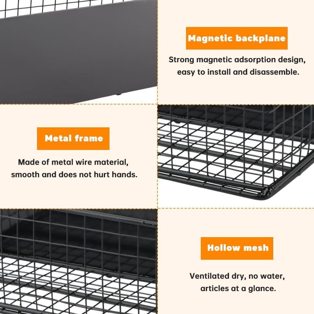 Organizador Magnético de Nevera Ranjaner 25x10x8cm Negro