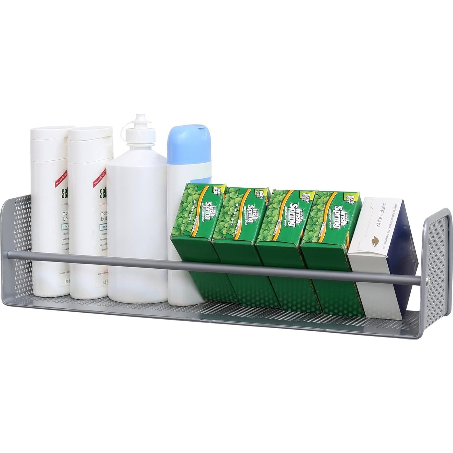 Estante de Especias Montado en la Pared Simple Houseware, Plateado, Juego de 2