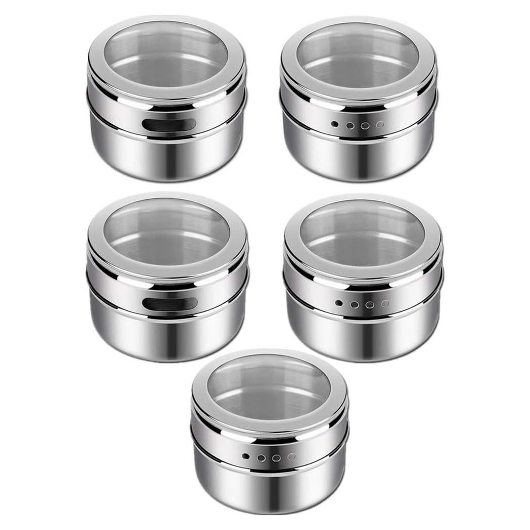 XZJMY Latas Magnéticas para Especias 5 Piezas Acero Inoxidable