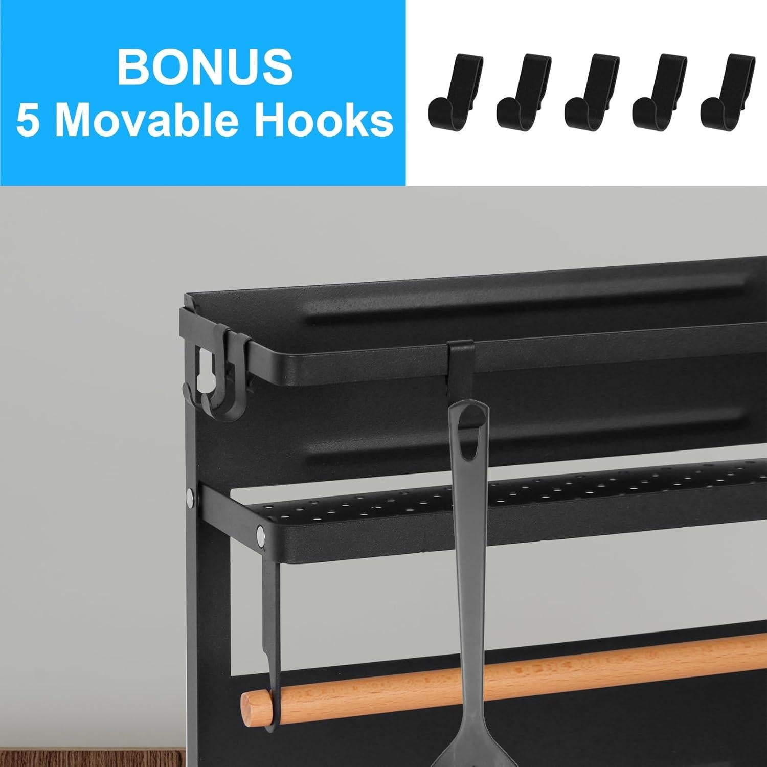 Soporte Magnético para Toallas de Papel LEXICHER con Estante y 5 Ganchos