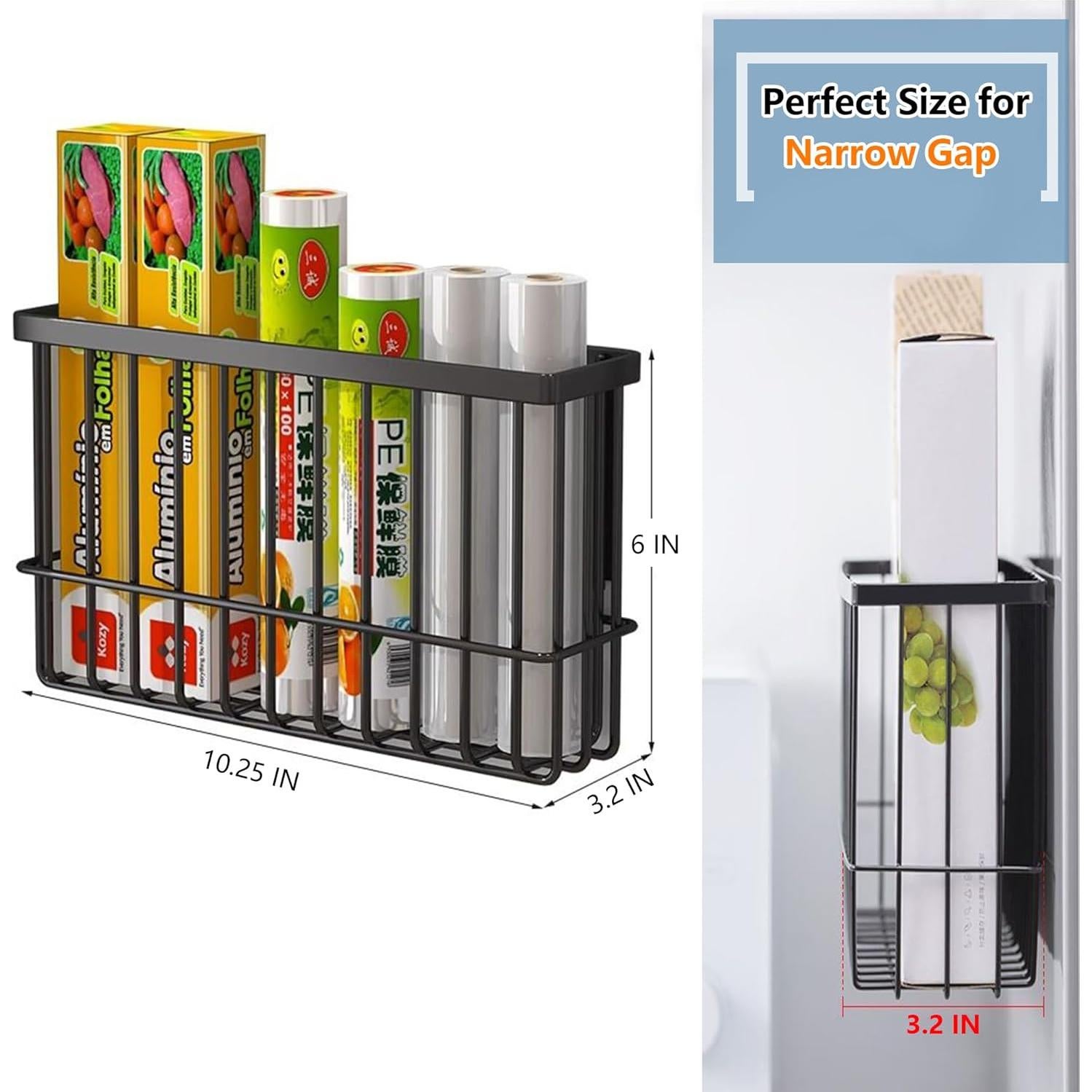 Organizador Magnético de Cesta Winbell 26.04x8.13x15.24cm Negro