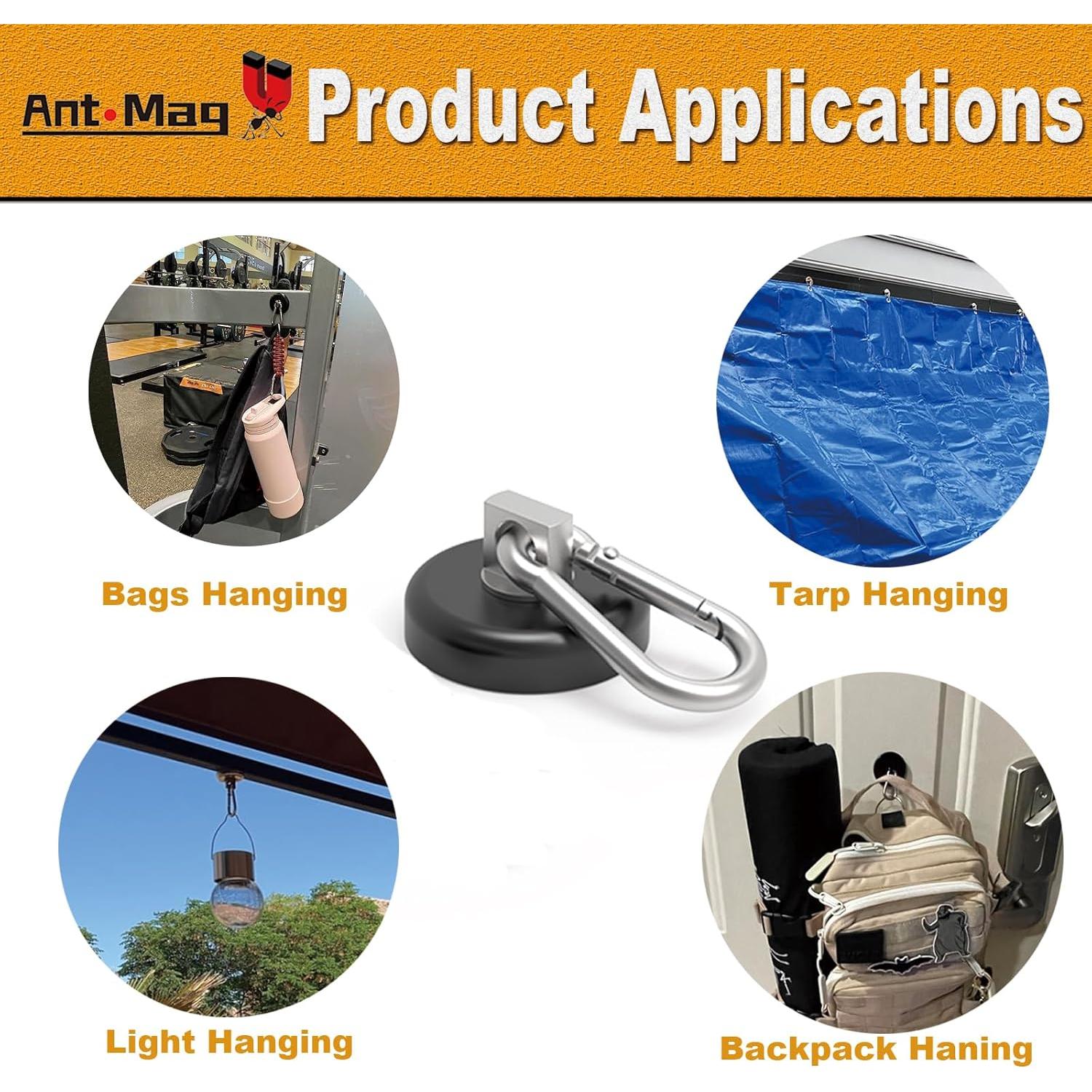 Ganchos Magnéticos Ant Mag 80LBS Neodimio 2Pack