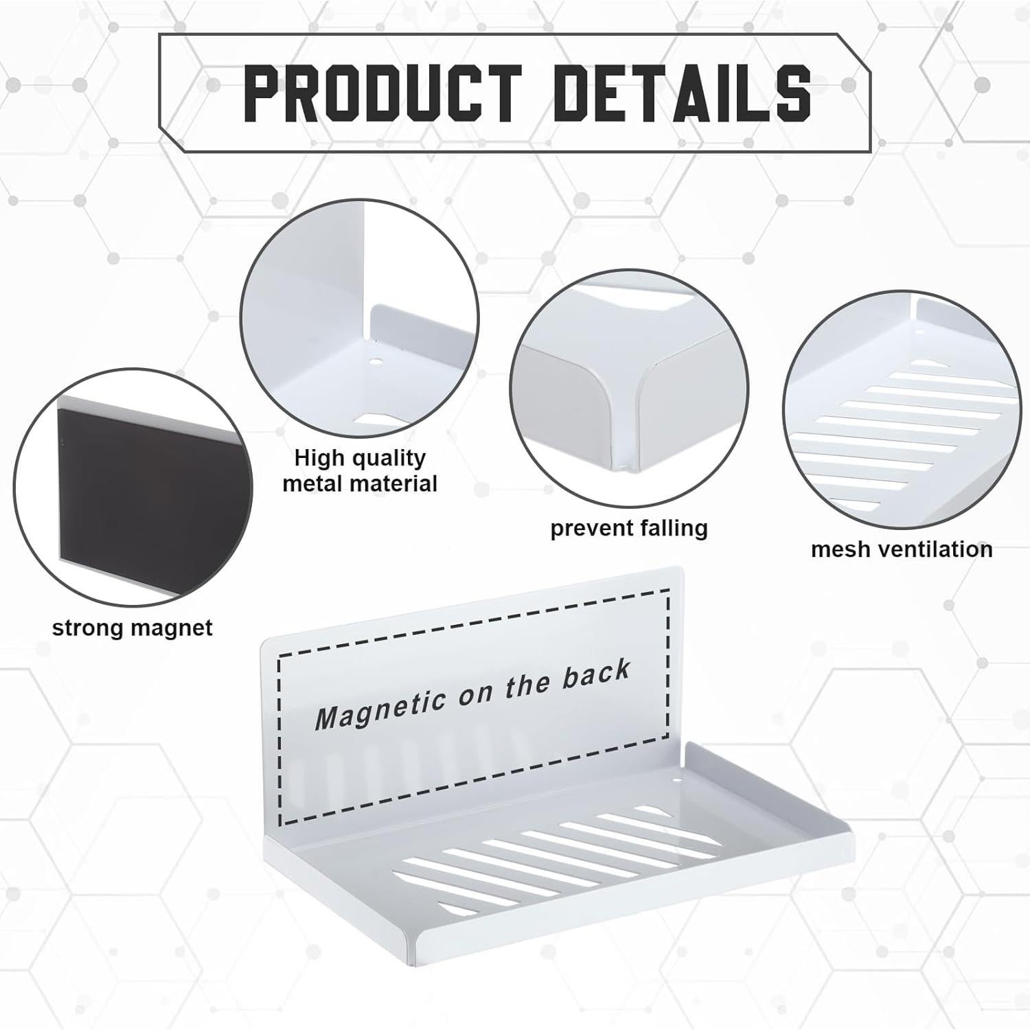 Estanterías Magnéticas Therwen 4 Piezas 20x12x9 cm Blanco