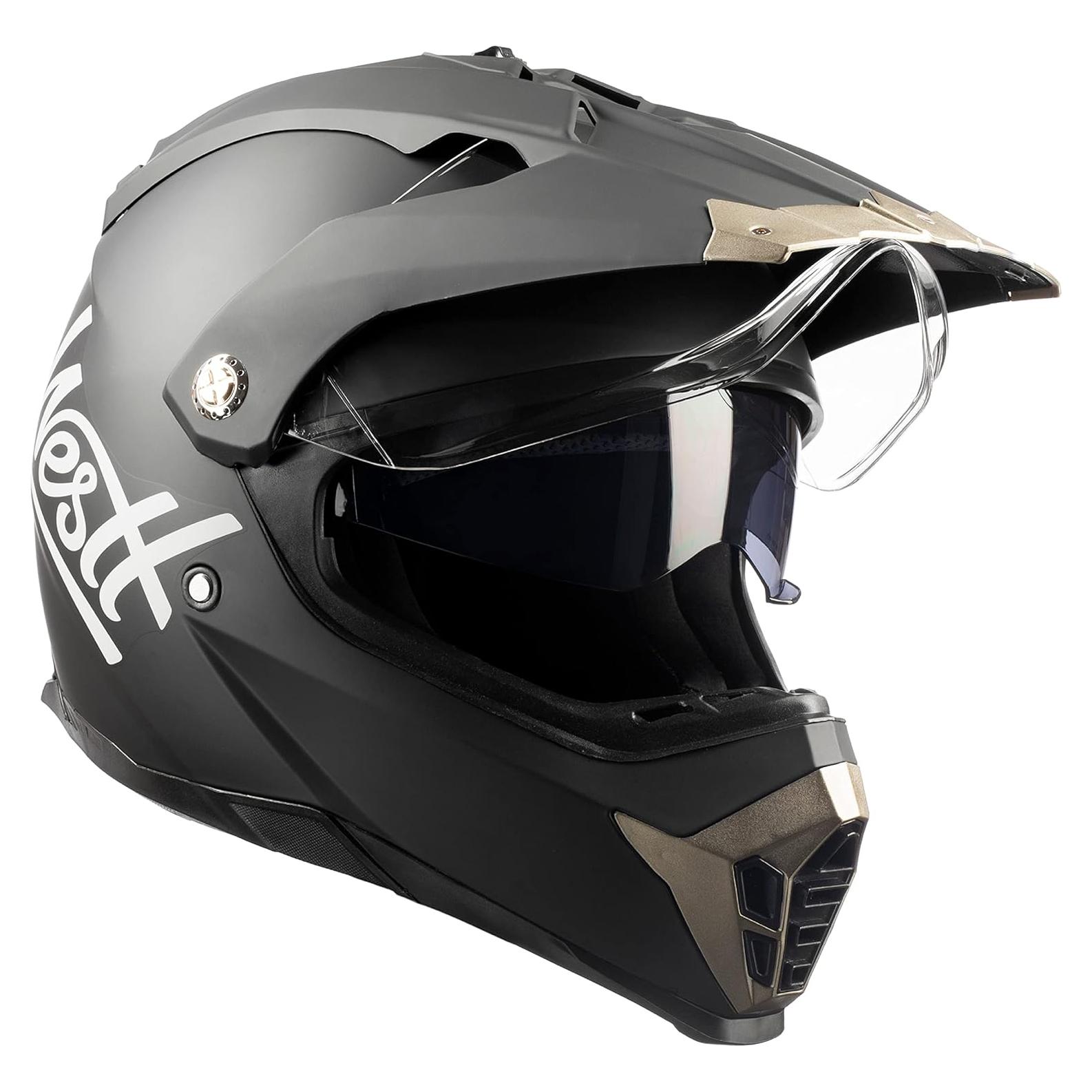 Casco de Motocicleta Westt Cross X Doble Visera Negro Mate