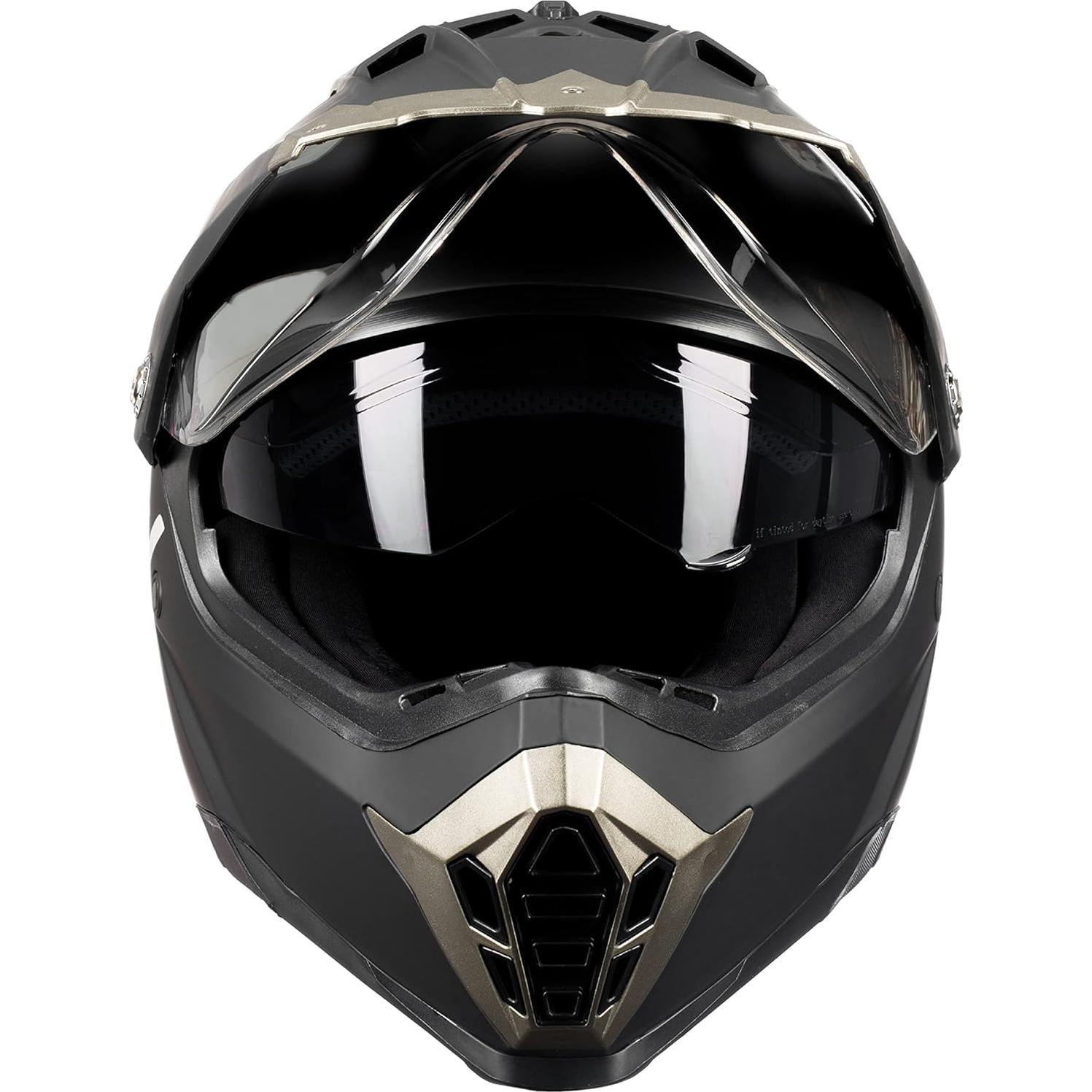 Casco de Motocicleta Westt Cross X Doble Visera Negro Mate
