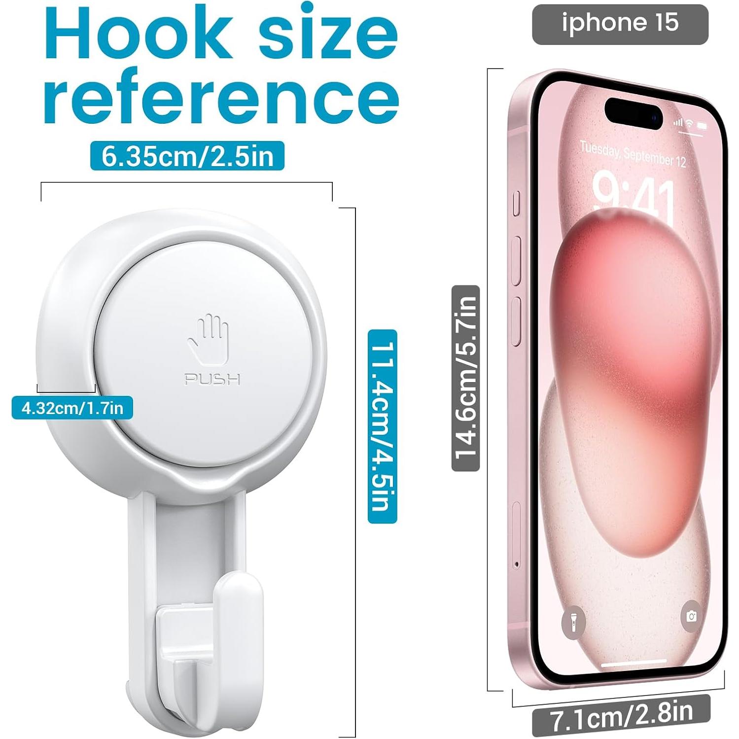 Ganchos de Succión LUXEAR - 2 Paquete Impermeables 5 kg