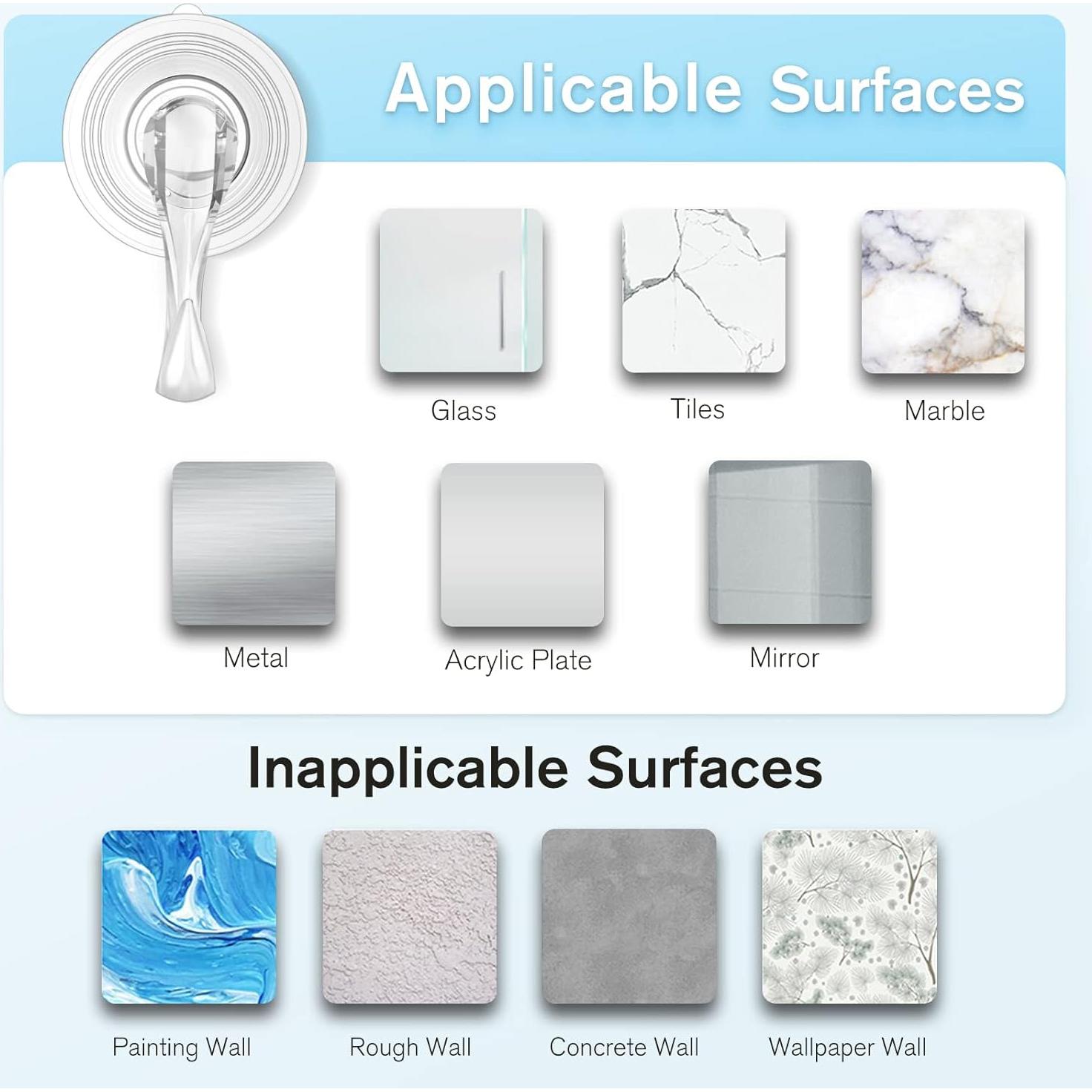 Ganchos de Ventosa VIS'V Transparentes 4 Pcs Alta Resistencia