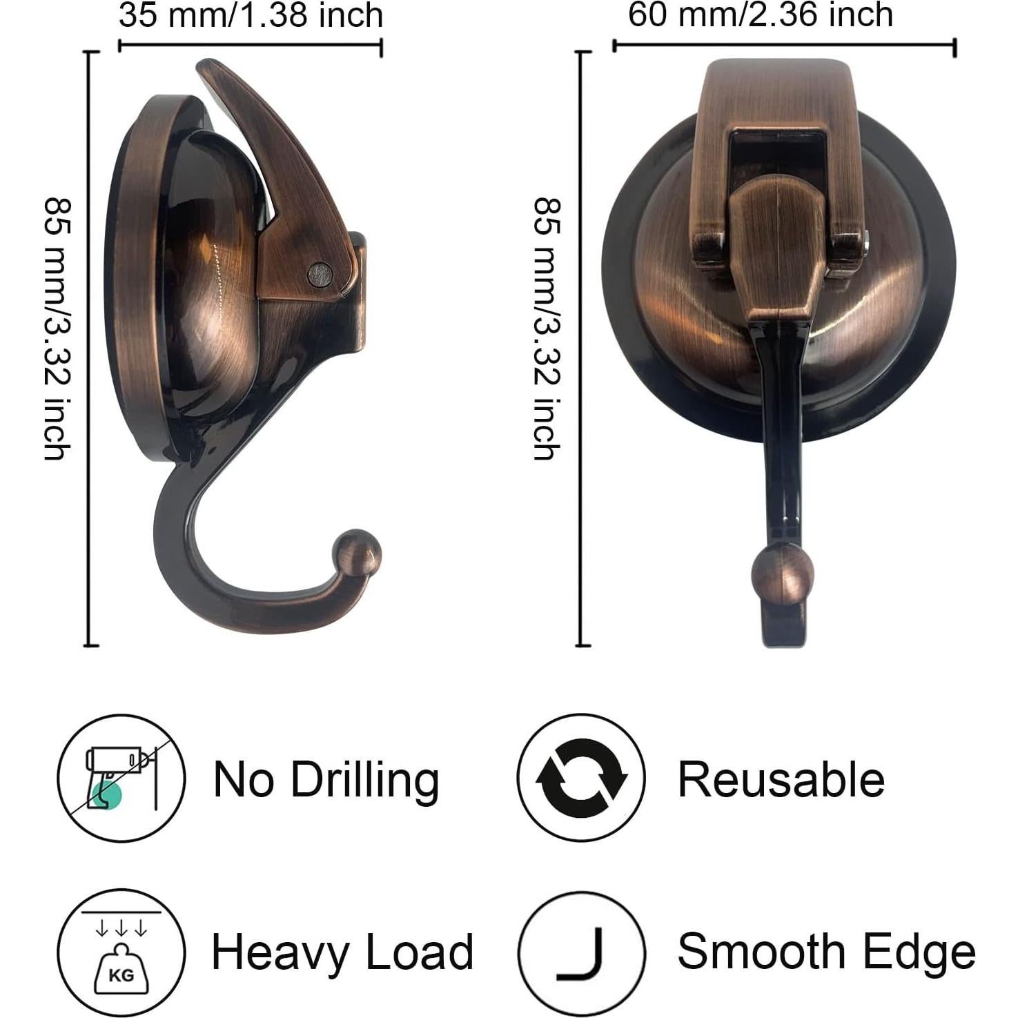 Ganchos de Ventosa YSSILADI Brass Antiguo 4 Paquete 6.8 kg