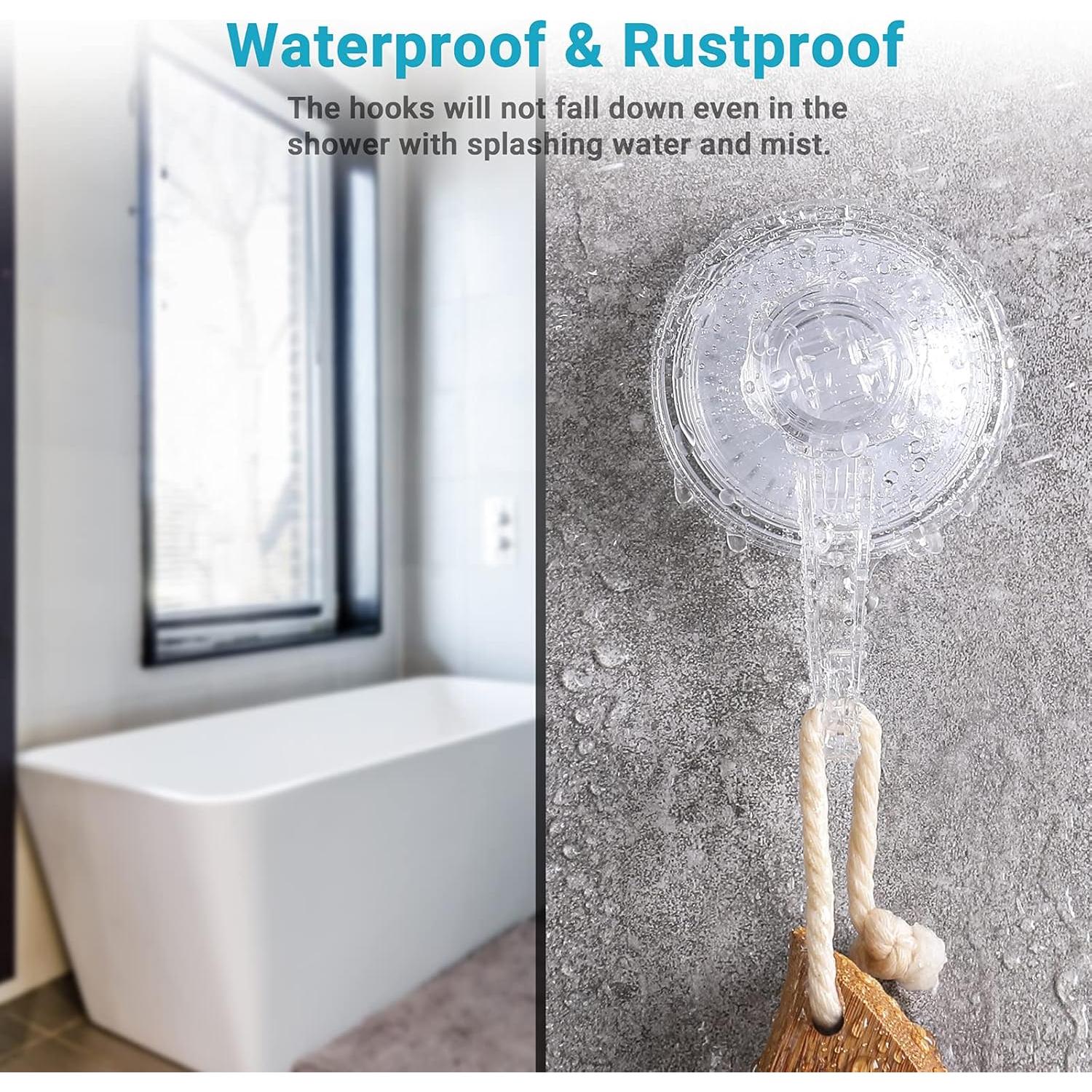Ganchos de Ducha Elegear - 4 Piezas, Soportan 5 kg, Transparentes