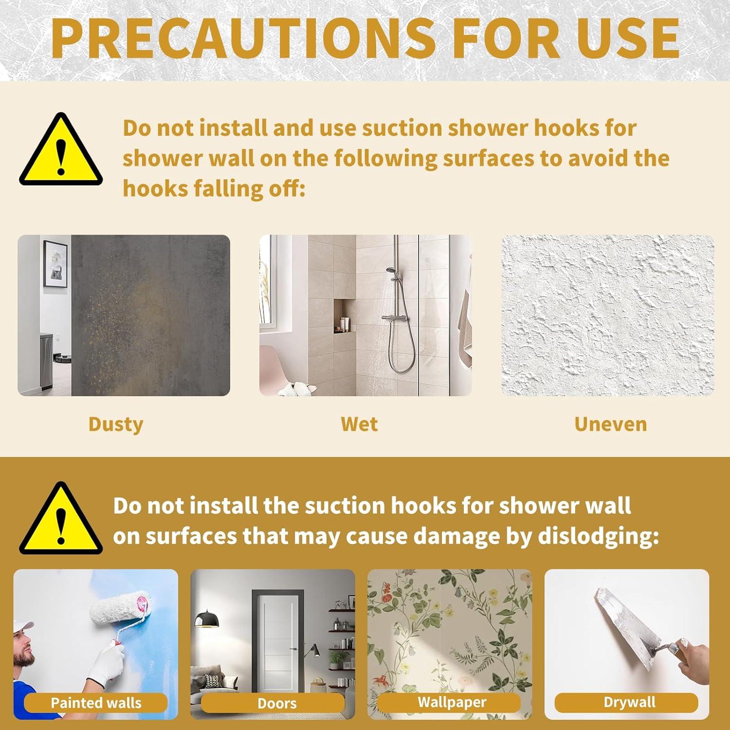 Ganchos de Succión Dorados XIOGZAXI para Ducha - 2 Piezas