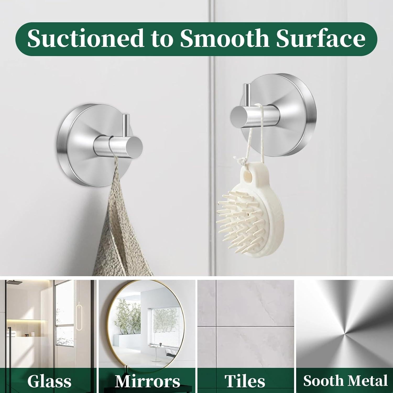 Ganchos de Ventosa Gohiuo para Ducha y Cocina - Acero Inoxidable