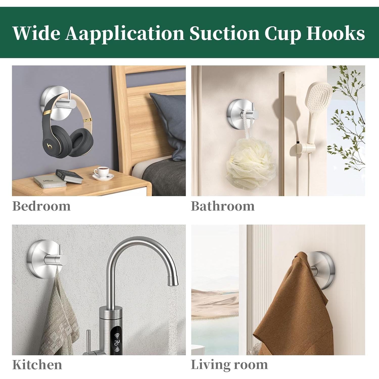 Ganchos de Ventosa Gohiuo para Ducha y Cocina - Acero Inoxidable