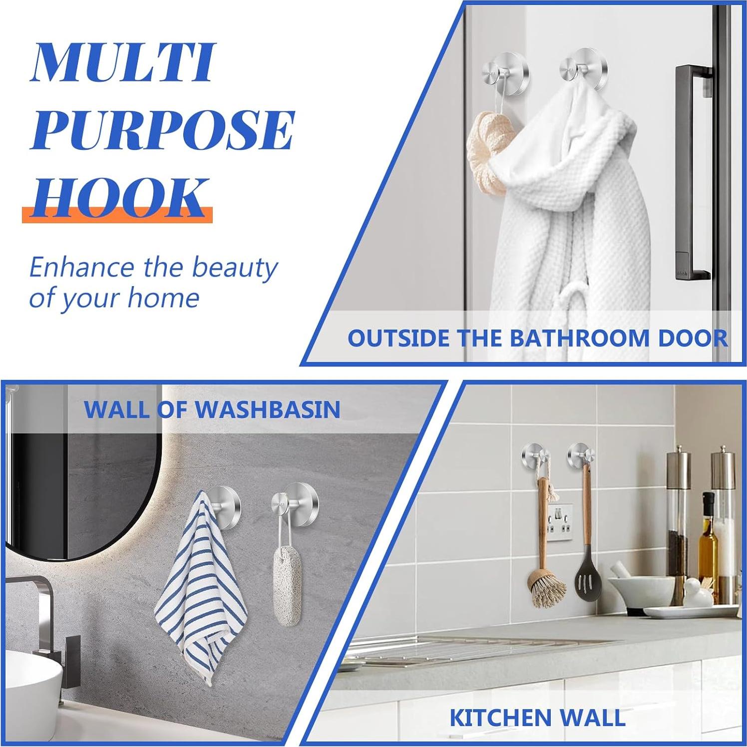 Ganchos de Ventosa HRMNUS para Ducha y Cocina - 2 Piezas