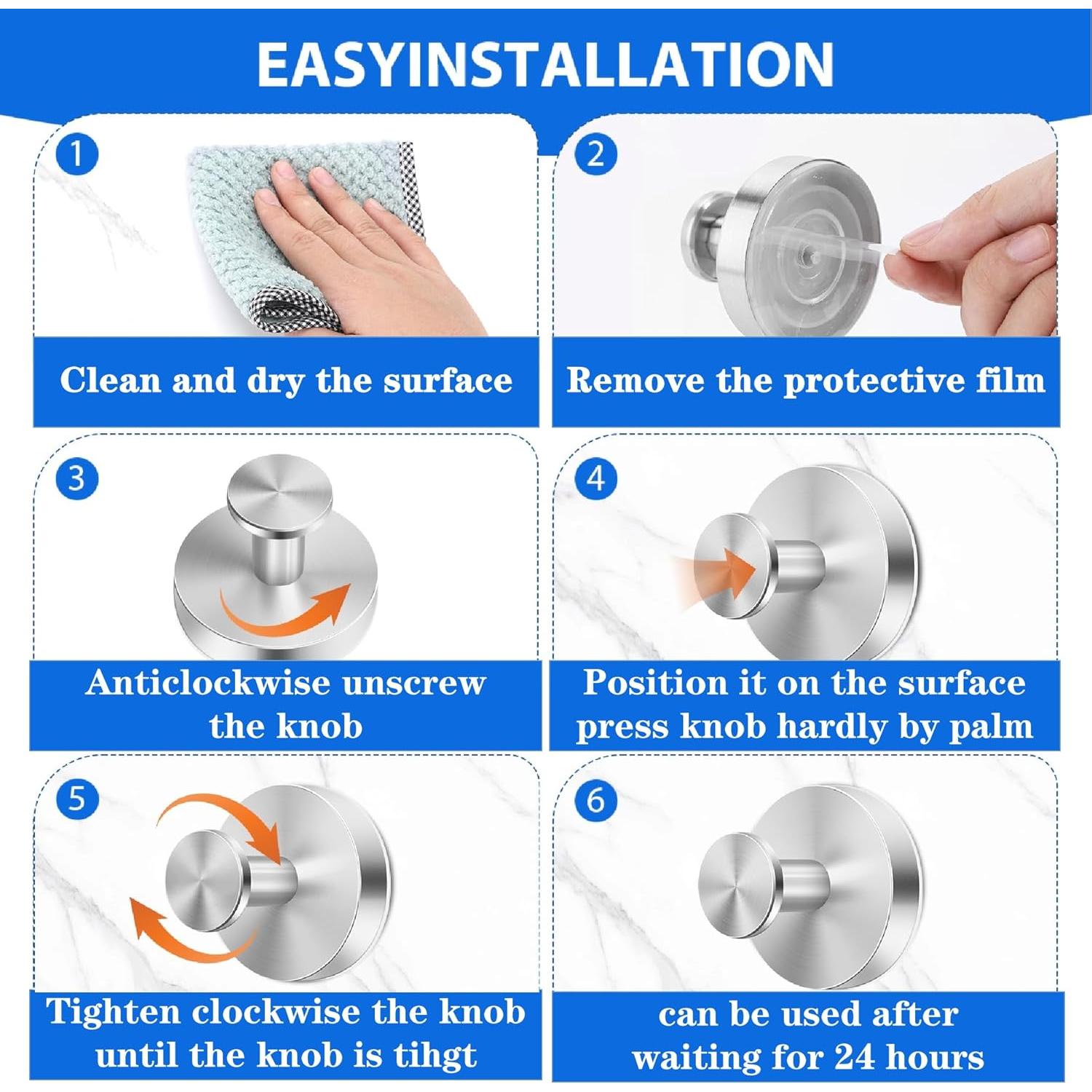 Ganchos de Ventosa HRMNUS para Ducha y Cocina - 2 Piezas