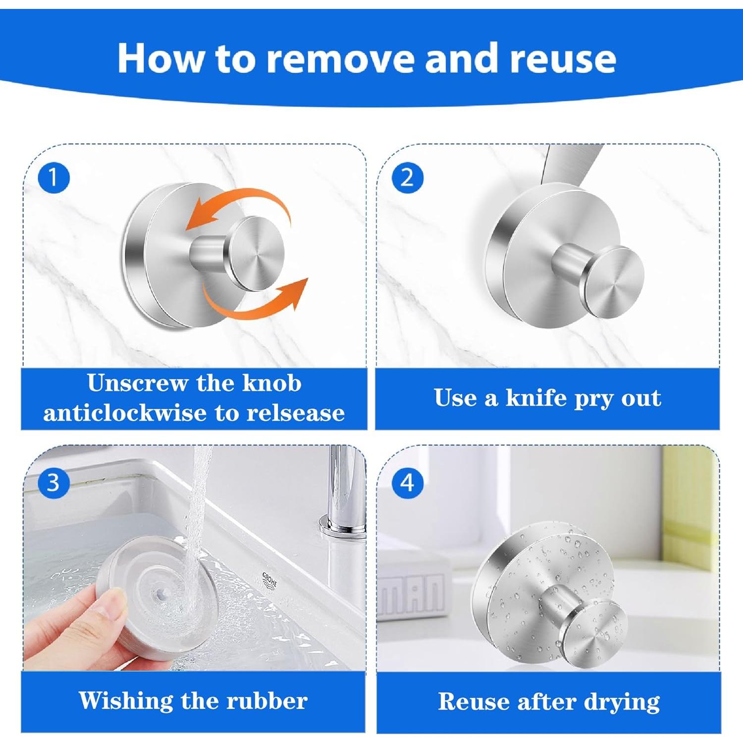 Ganchos de Ventosa HRMNUS para Ducha y Cocina - 2 Piezas