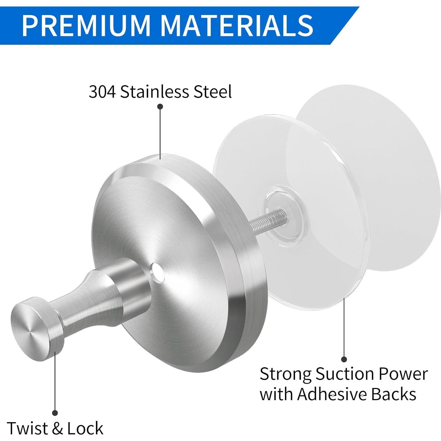Ganchos de Ventosa JUYSON 2 Paquete Acero Inoxidable Niquelado