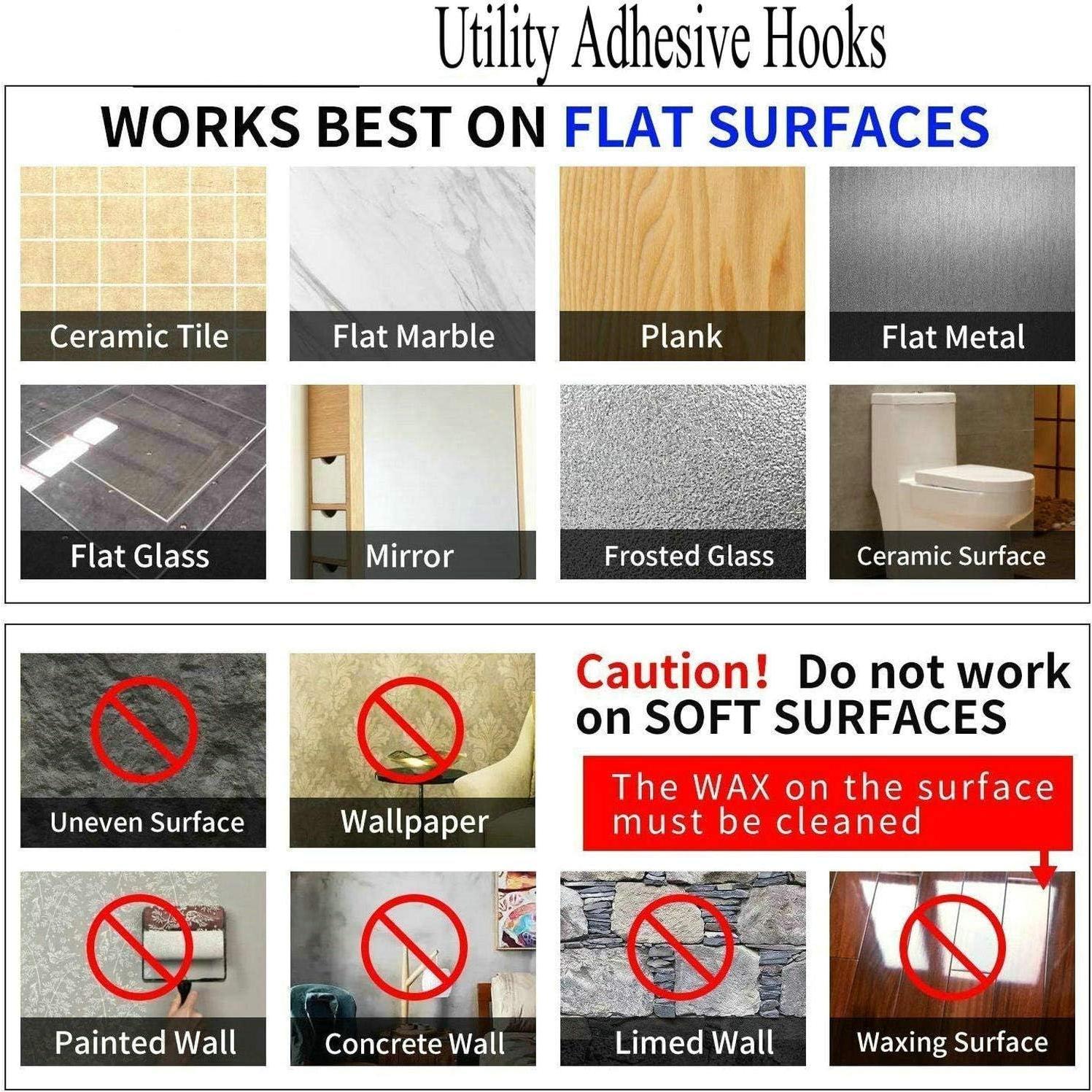 Ganchos Adhesivos Transparentes Jwxstore 24 Paquete 15kg