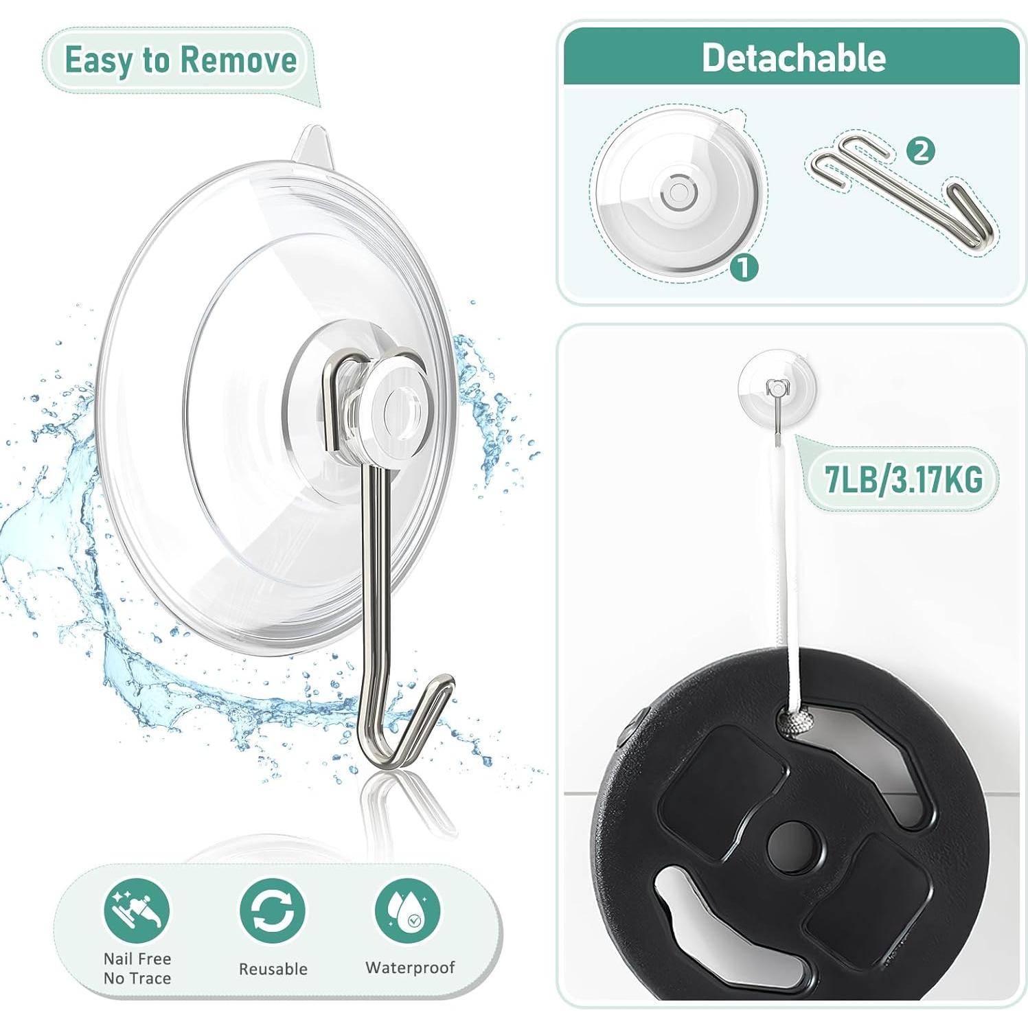 Ganchos de Ventosa HangerSpace 8 Piezas 7 kg Transparentes