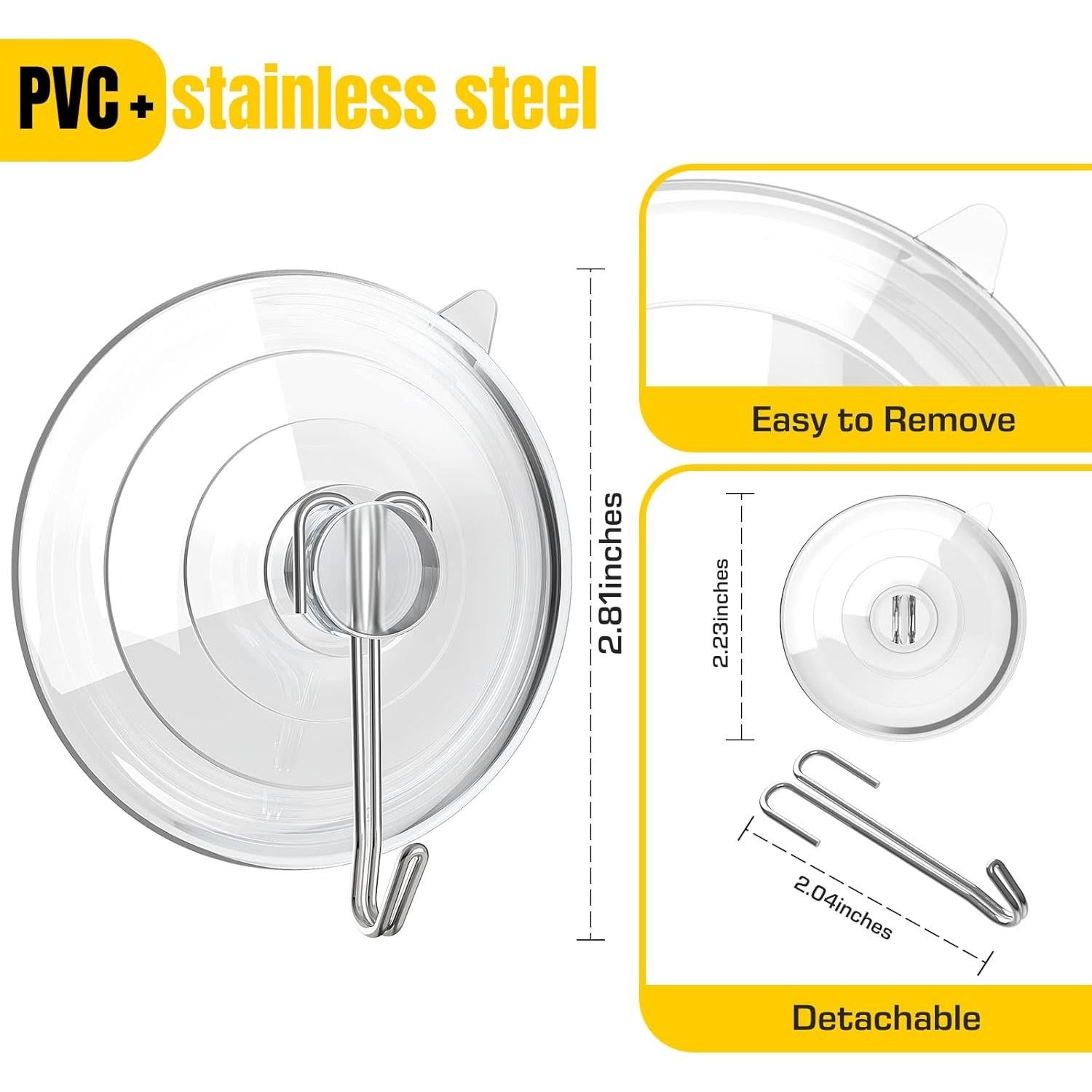 Ganchos de Ventosa HangerSpace 8 Piezas 7 kg Transparentes