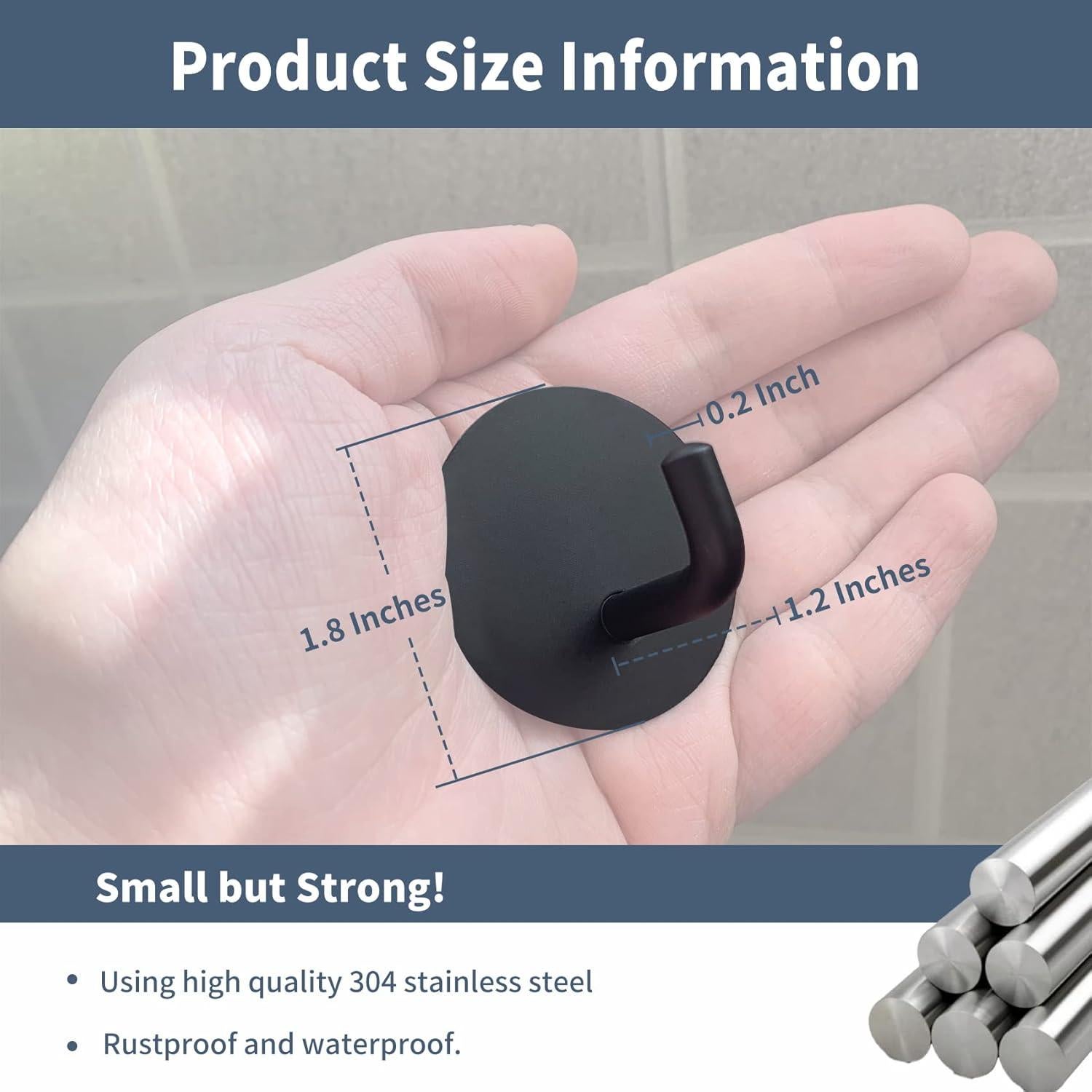 Ganchos Adhesivos Impermeables Rise Age 4 Pcs Acero Inoxidable