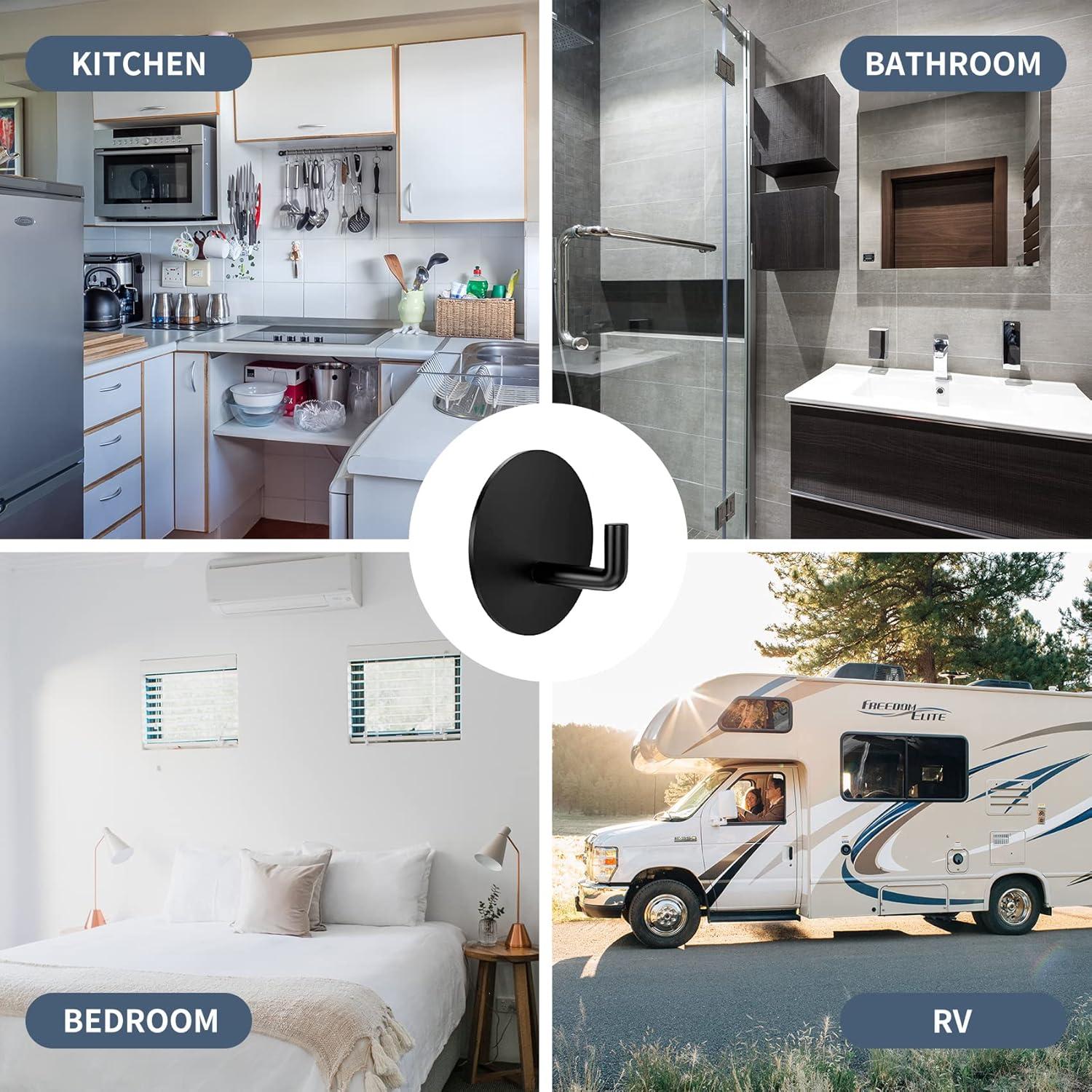 Ganchos Adhesivos Impermeables Rise Age 4 Pcs Acero Inoxidable