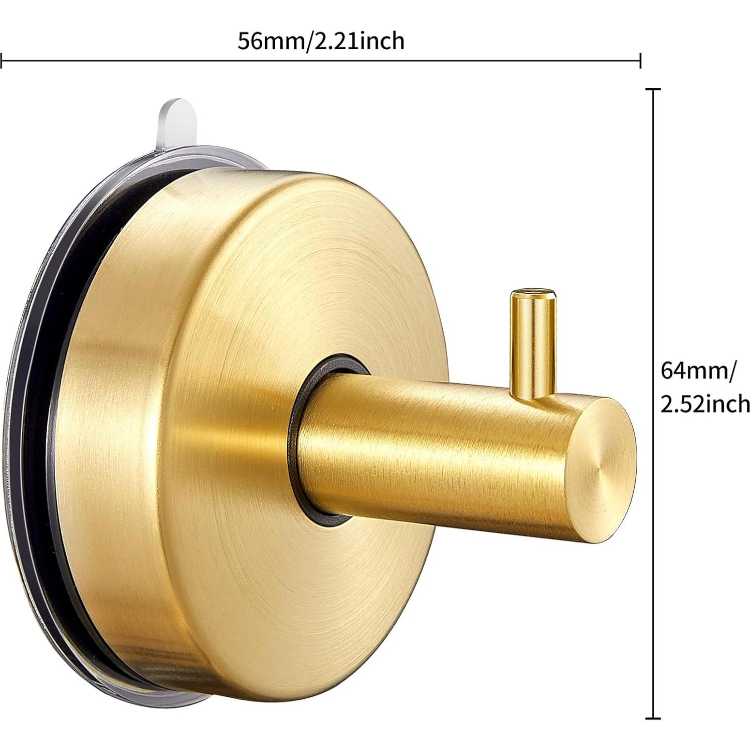 Ganchos de Ventosa Dorados SOCONT para Ducha y Cocina - 2 Pzs