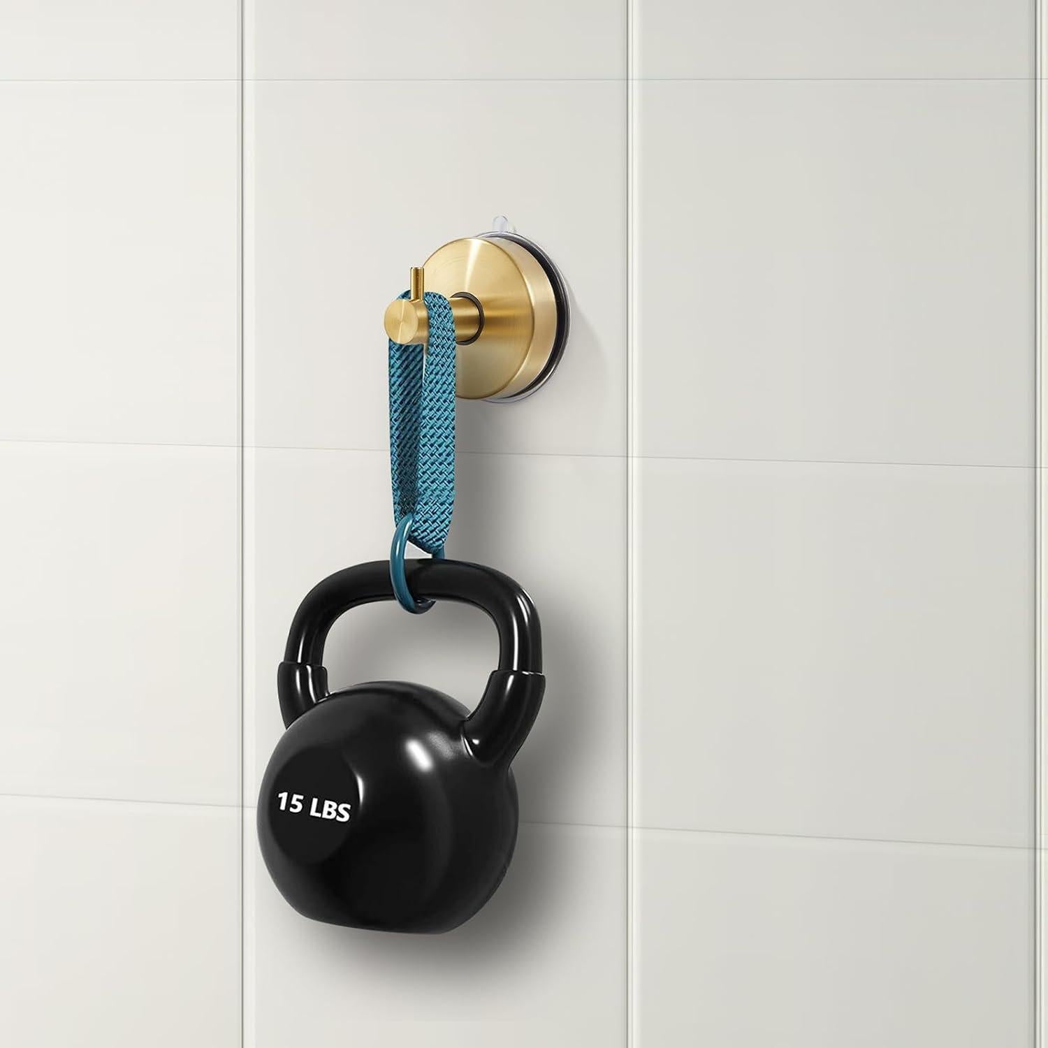 Ganchos de Ventosa Dorados SOCONT para Ducha y Cocina - 2 Pzs