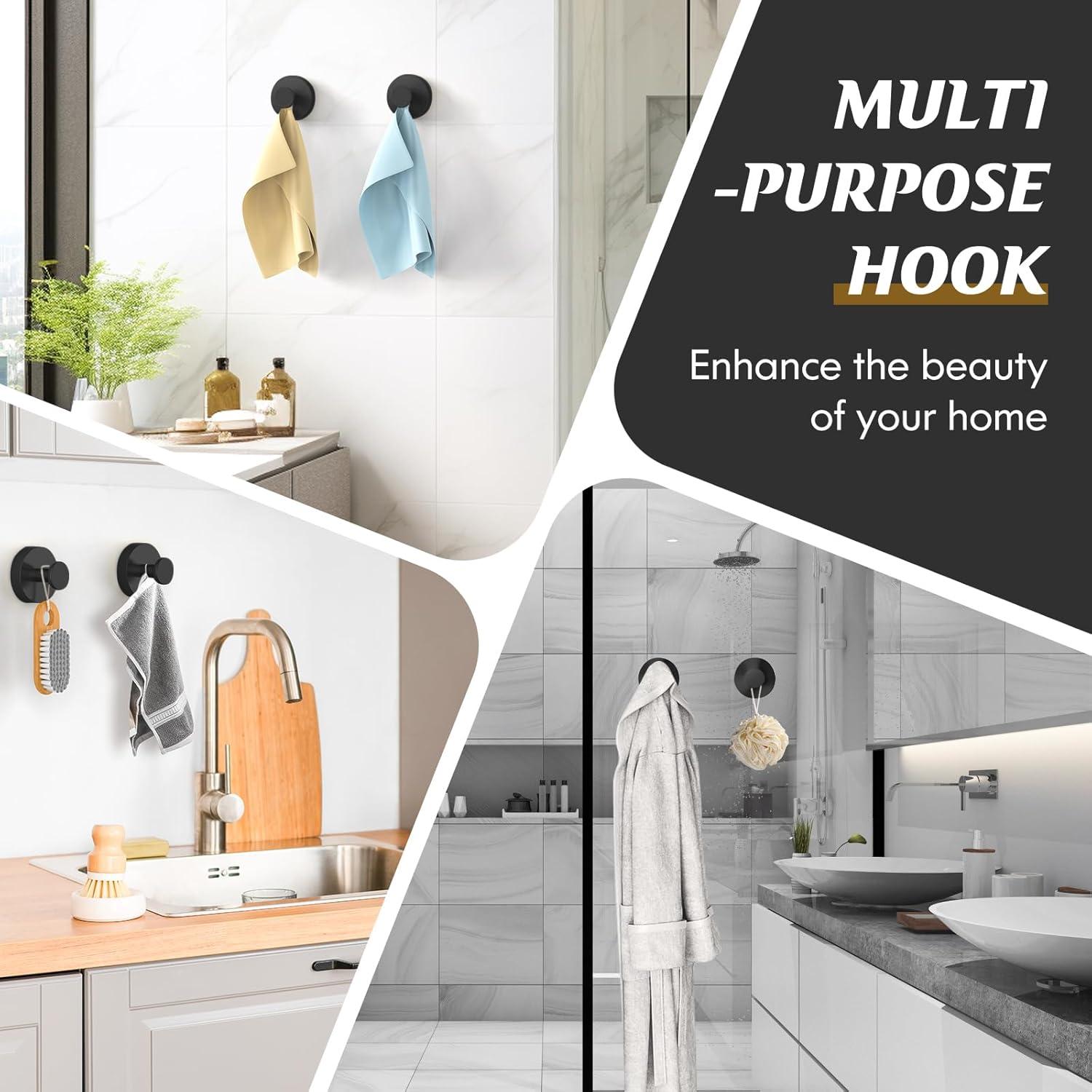 Ganchos de Ventosa MOTAIPEAK 2 Pcs Negros Alta Resistencia