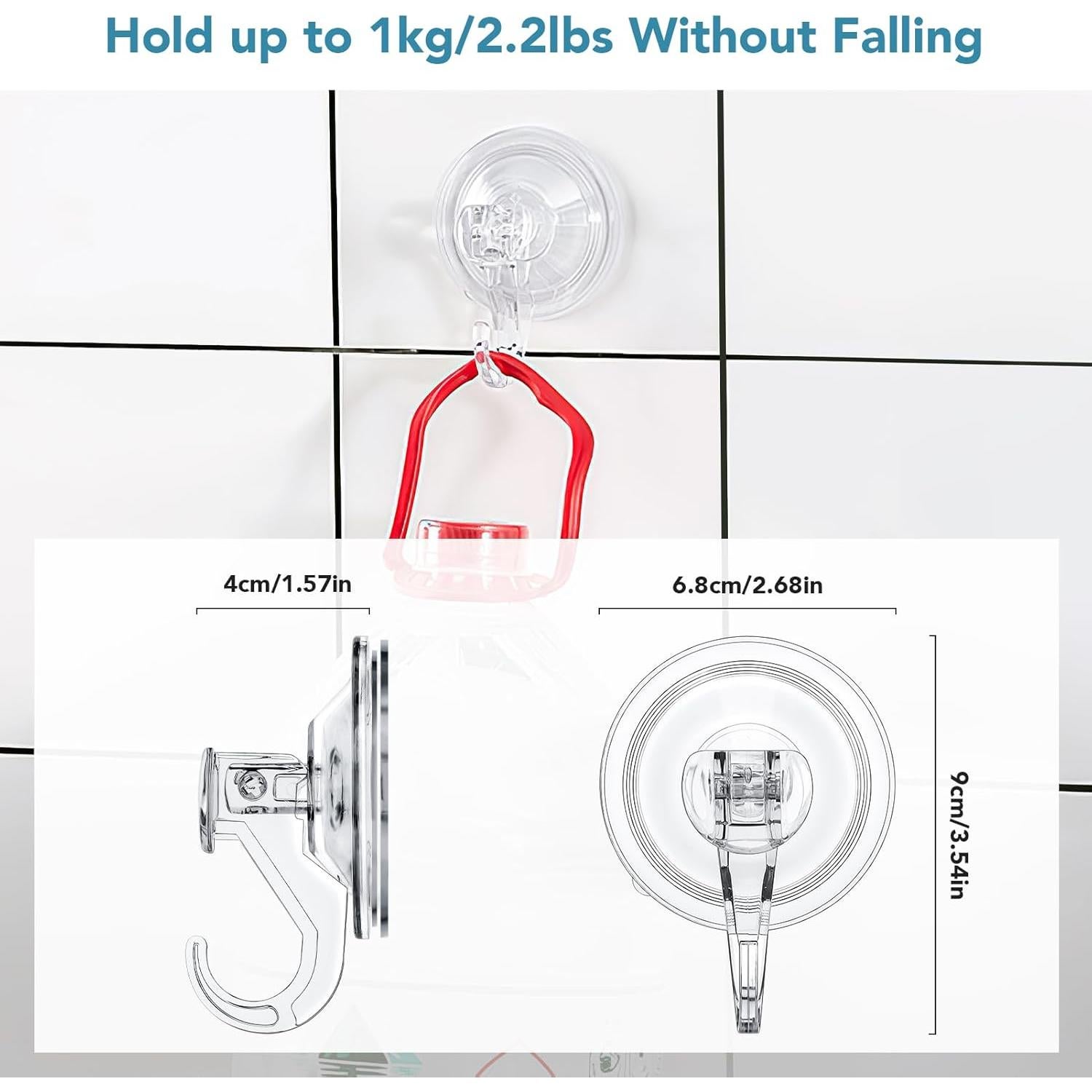 Ganchos de Succión Shang Chiang 2 Pcs, Ventosas 3 kg