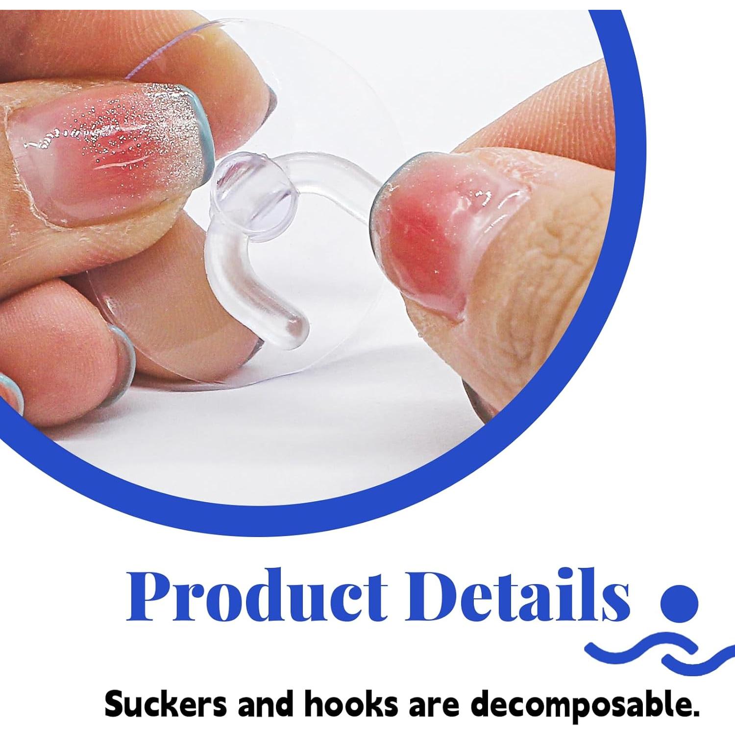 30 Ganchos de Ventosa Kyuionty 30 mm Reutilizables PVC