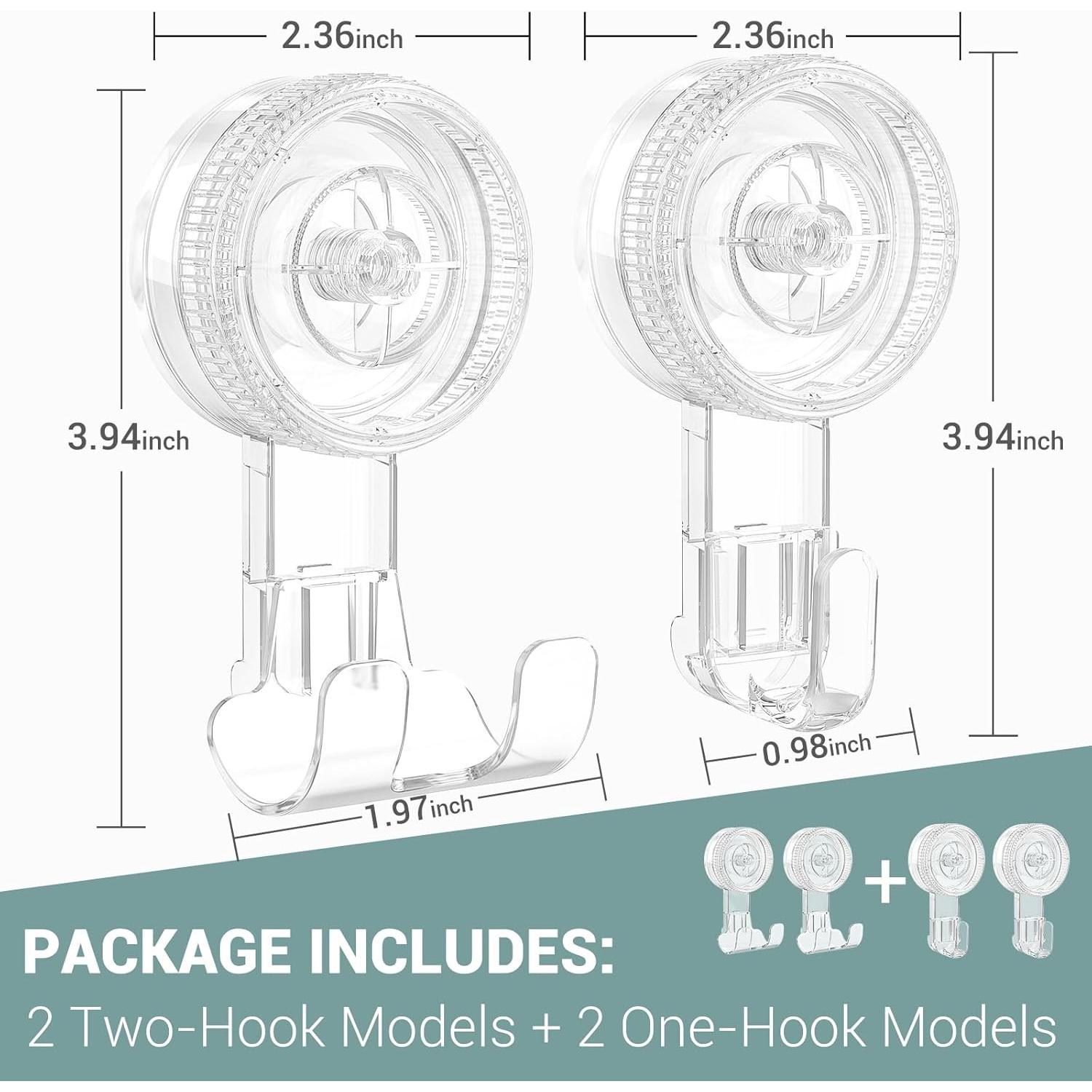 Ganchos de Ventosa Budget & Good - 4 Pcs Impermeables Multiuso