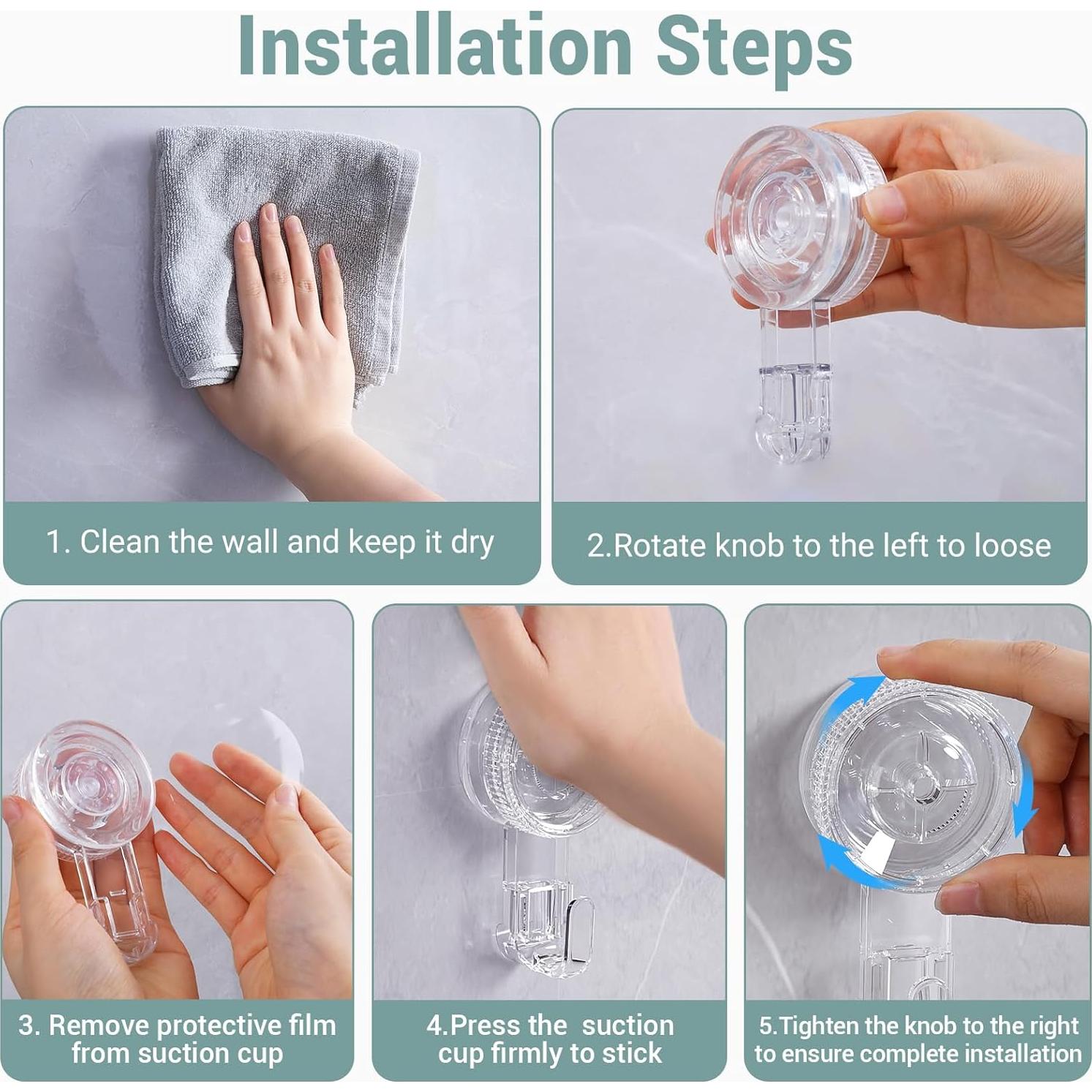 Ganchos de Ventosa Budget & Good - 4 Pcs Impermeables Multiuso