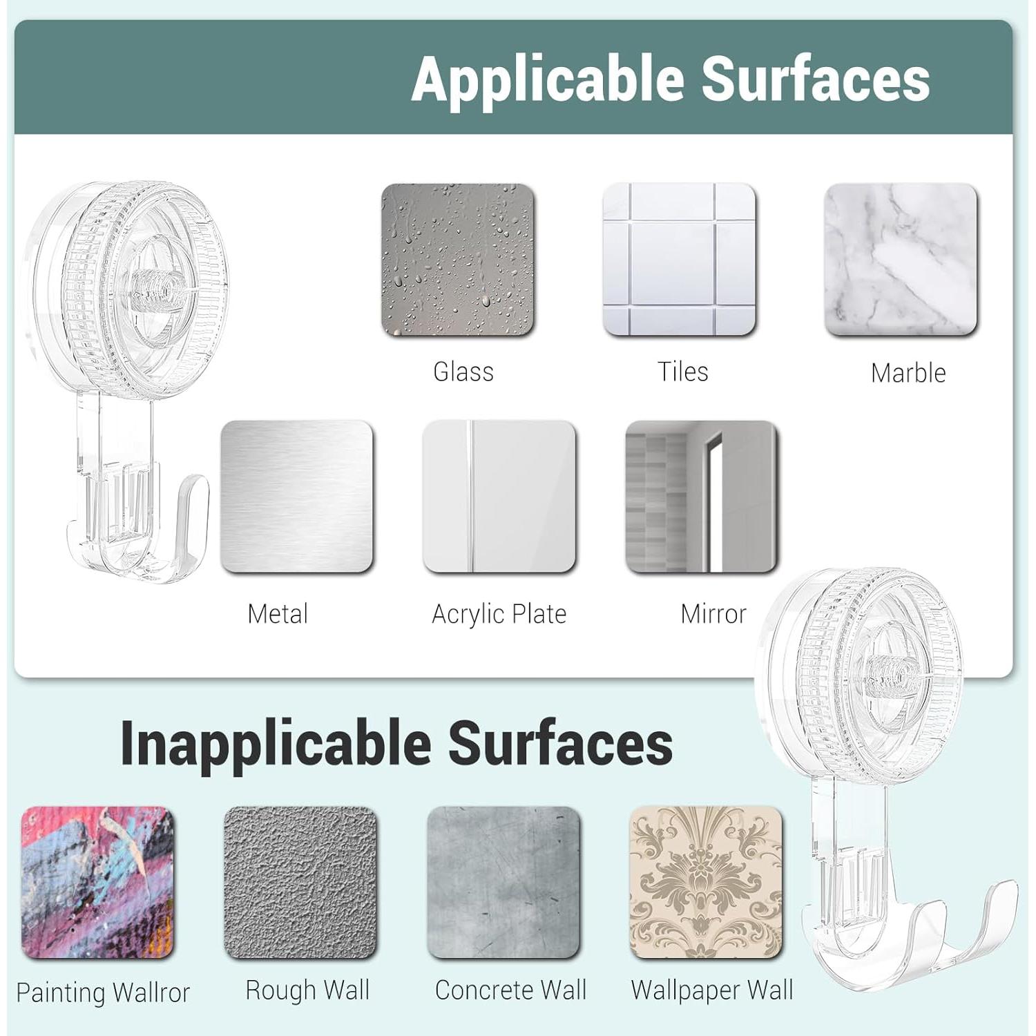 Ganchos de Ventosa Budget & Good - 4 Pcs Impermeables Multiuso