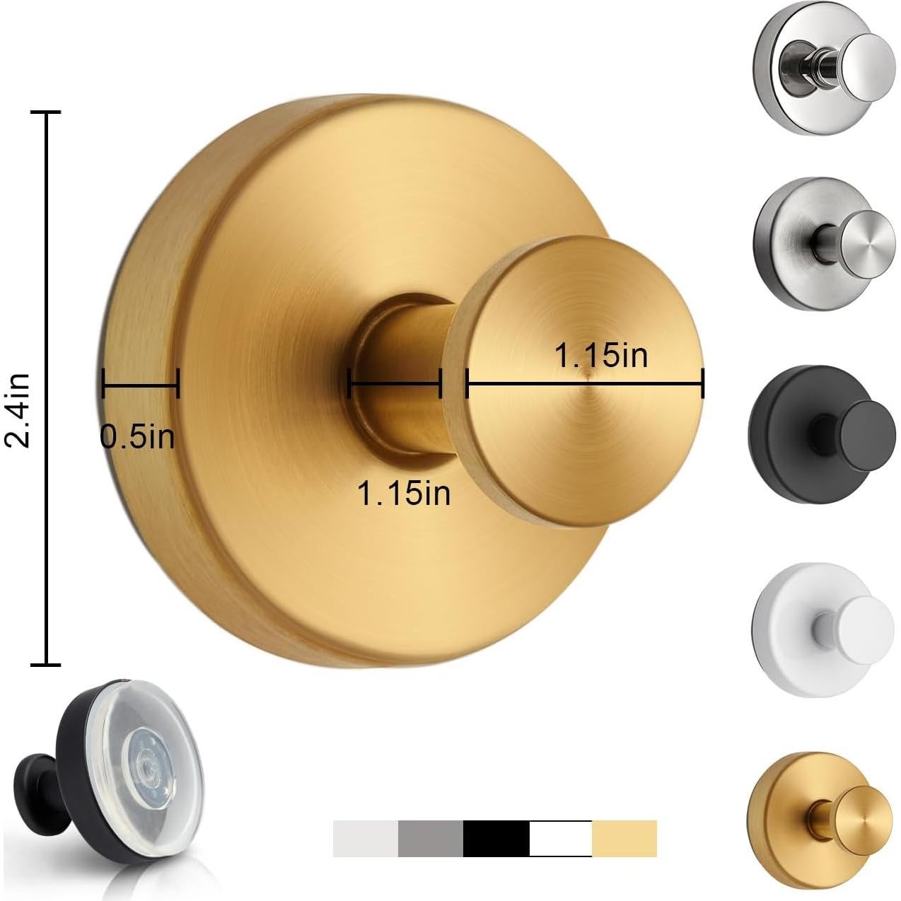 Ganchos de Ventosa Cromados Swodition - 2 Piezas para Ducha