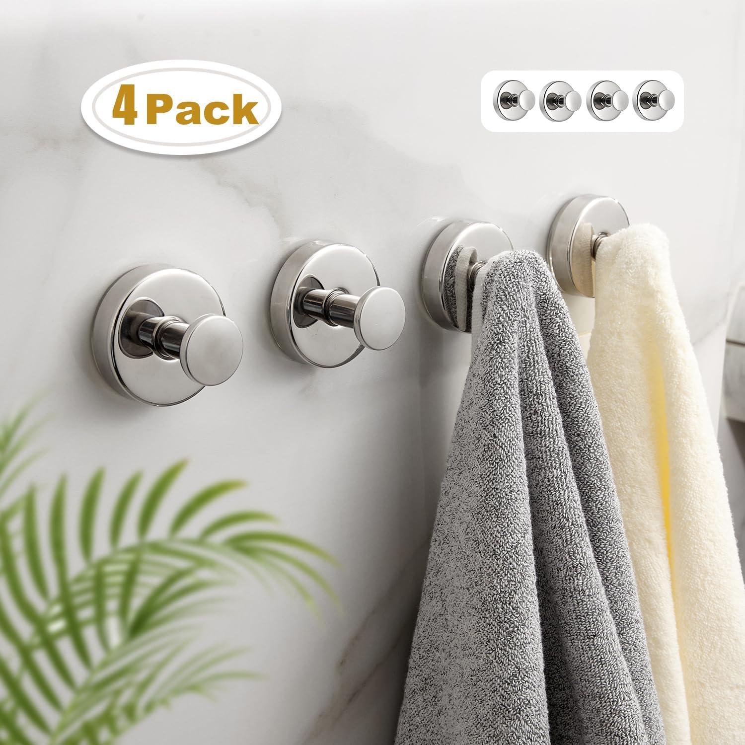 Ganchos de Ventosa Cromados Swodition - 2 Piezas para Ducha