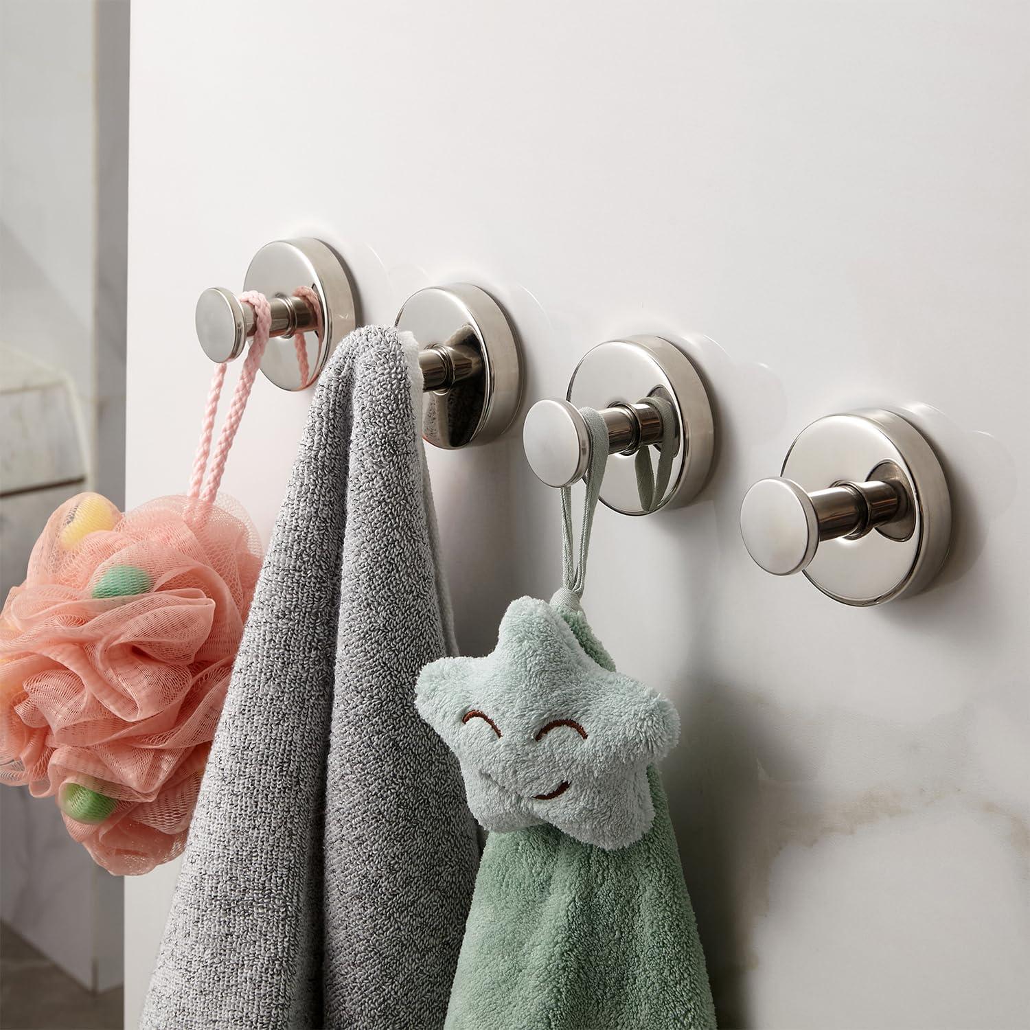 Ganchos de Ventosa Cromados Swodition - 2 Piezas para Ducha