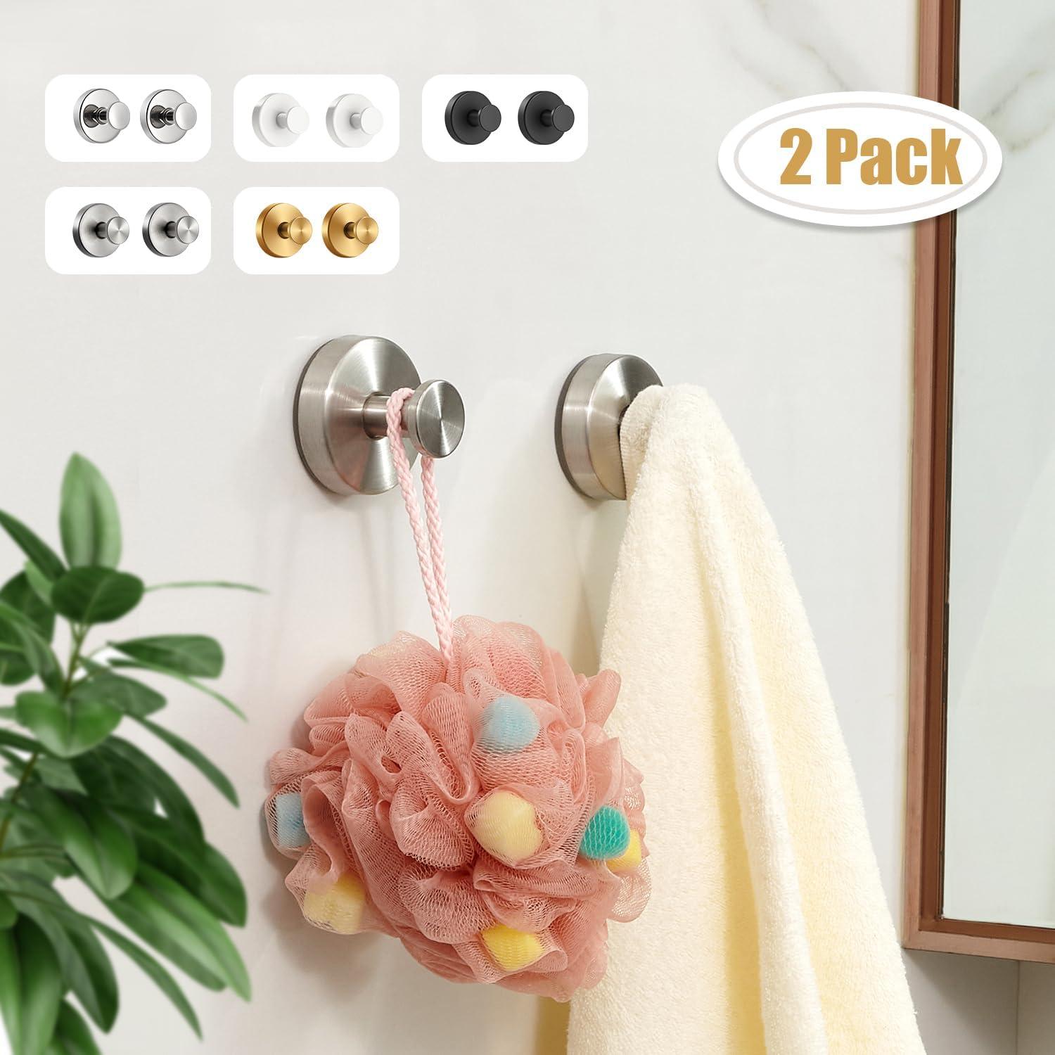 Ganchos de Ventosa Cromados Swodition - 2 Piezas para Ducha