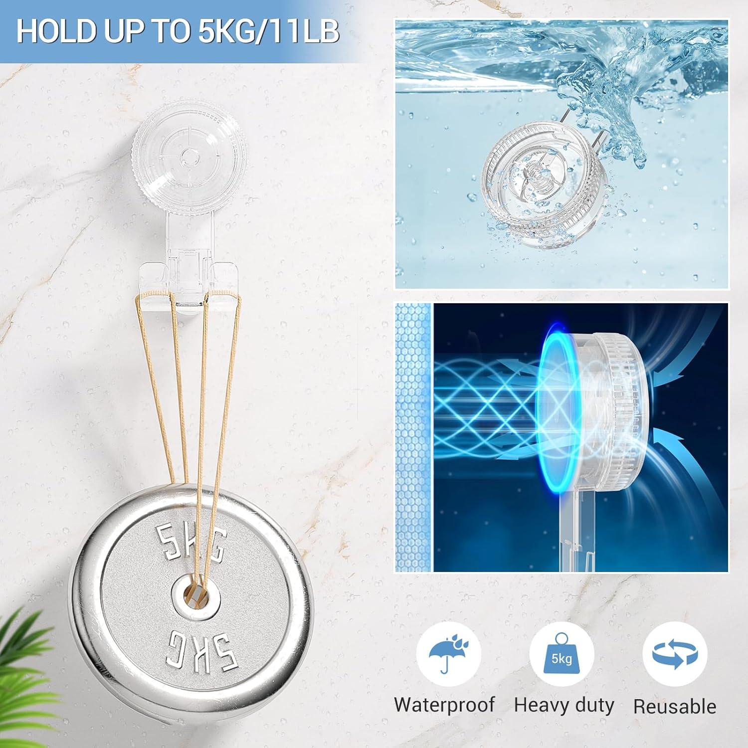 Ganchos de Ventosa LUXEAR para Ducha - Paquete de 4 - Soporta 3kg