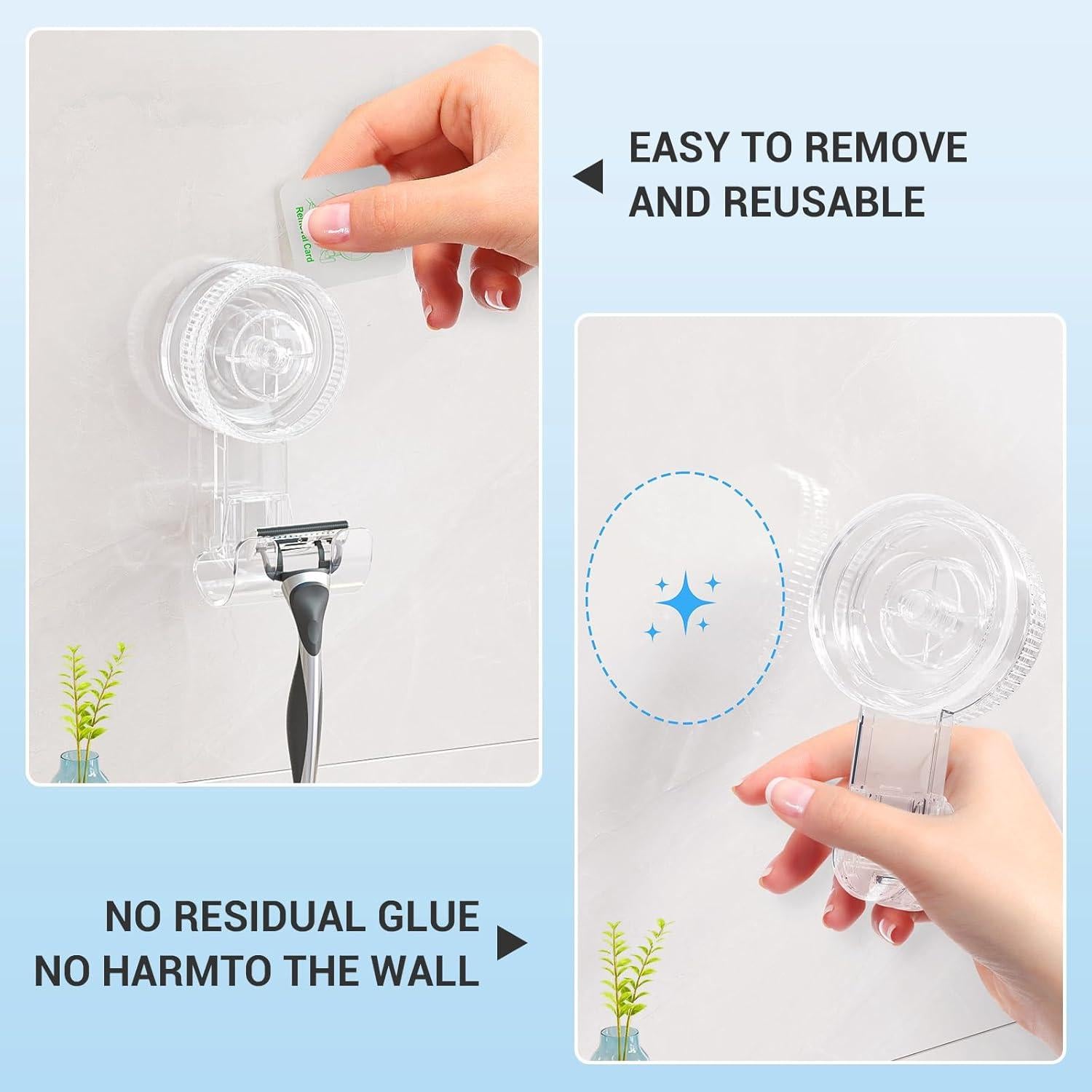 Ganchos de Ventosa LUXEAR para Ducha - Paquete de 4 - Soporta 3kg