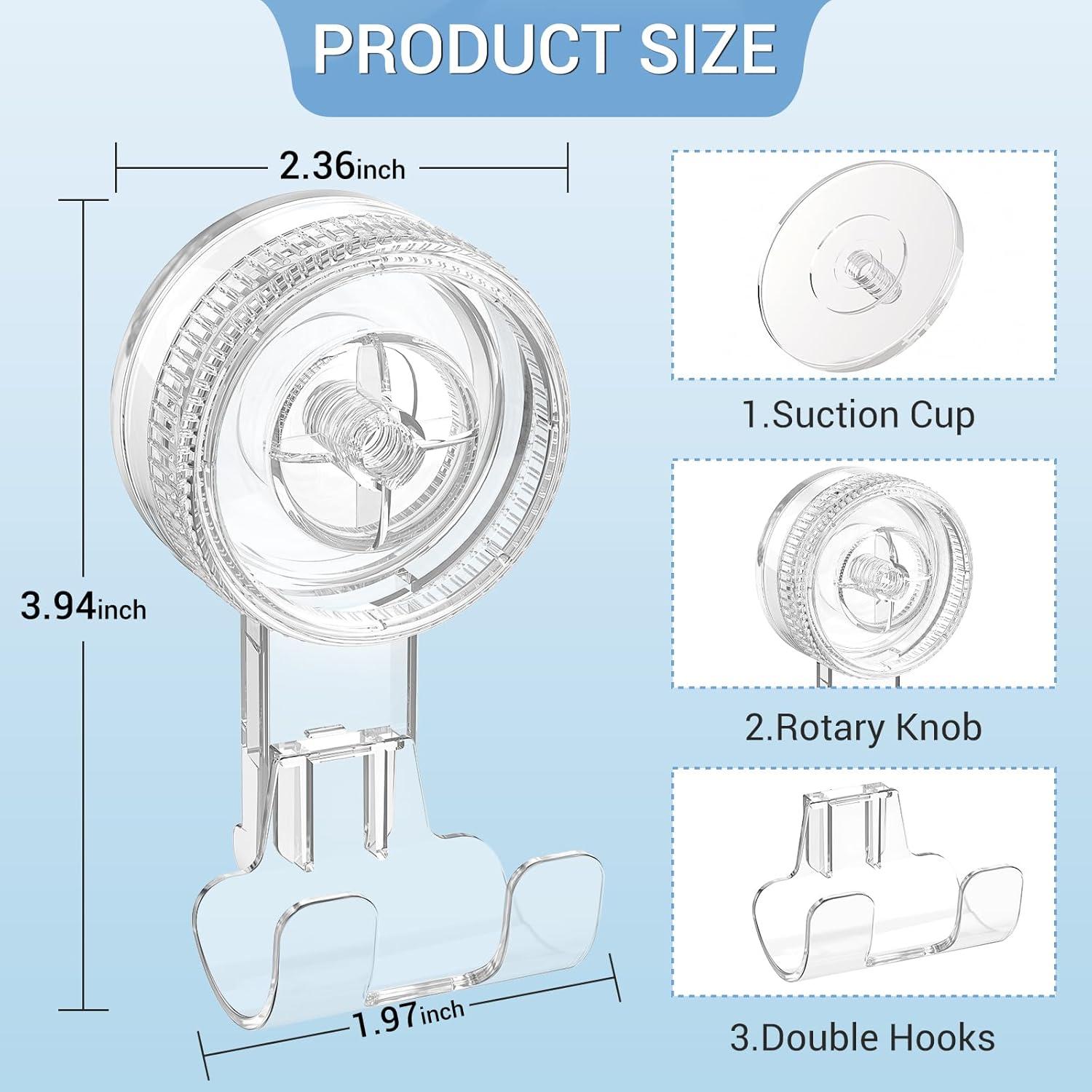 Ganchos de Ventosa LUXEAR para Ducha - Paquete de 4 - Soporta 3kg