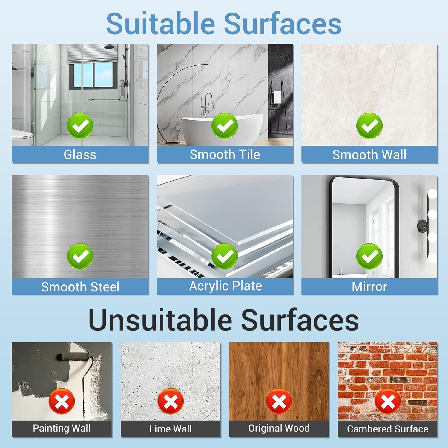 Ganchos de Ventosa LUXEAR para Ducha - Paquete de 4 - Soporta 3kg